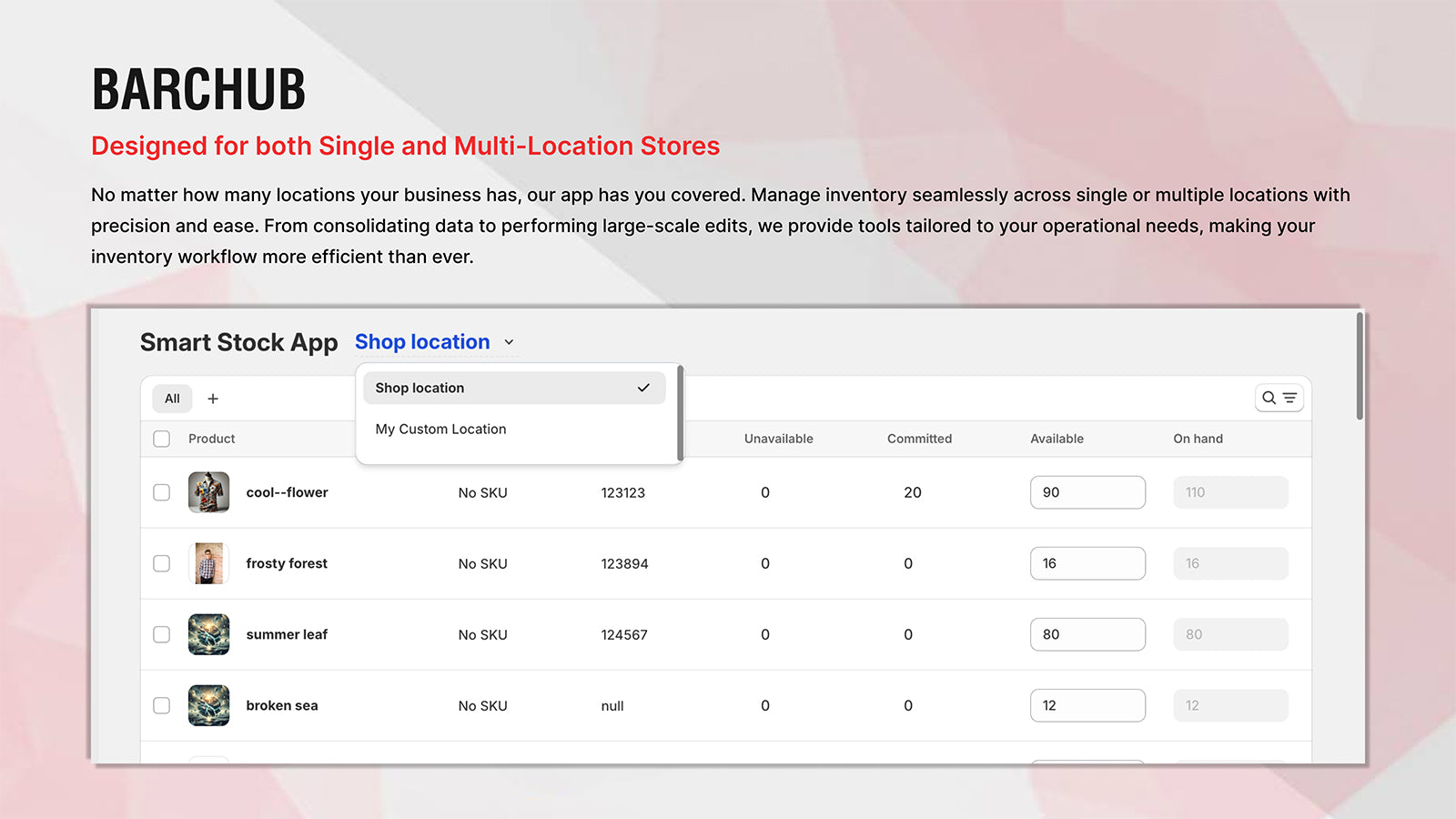BarcHub Multi location inventory management