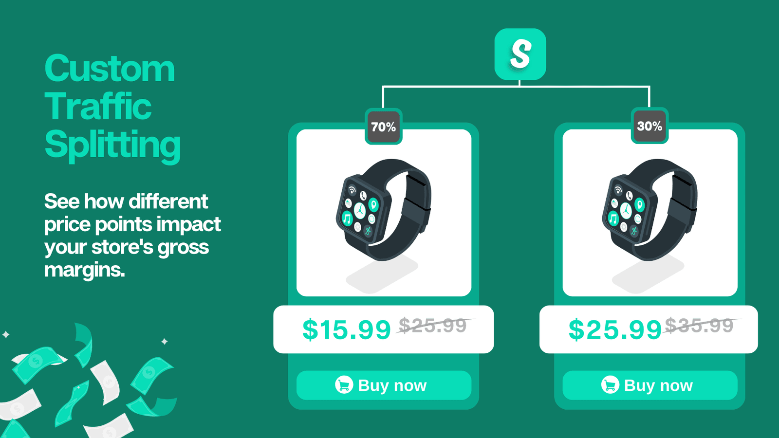 Custom traffic splitting with up to 5 audiences