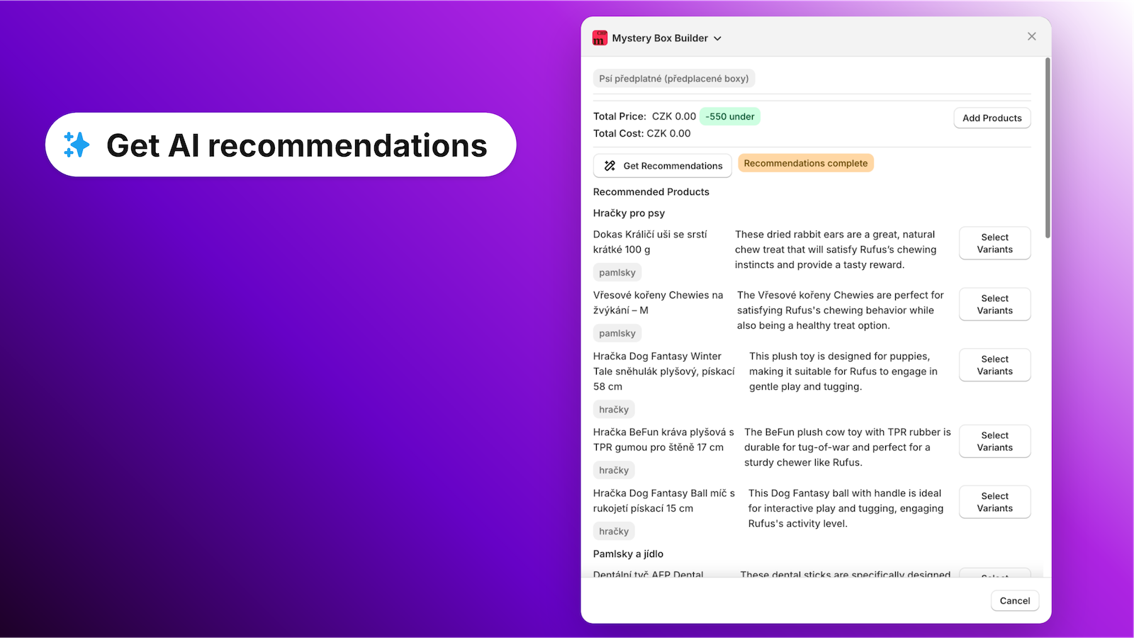 Get AI recommendations