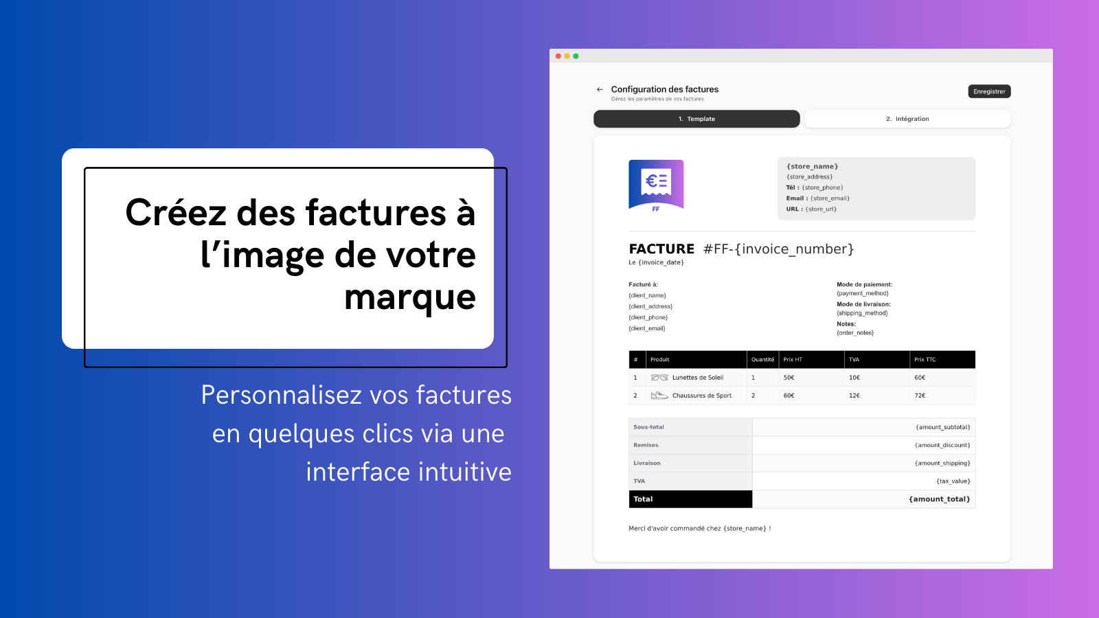 Créez des factures à votre image en France