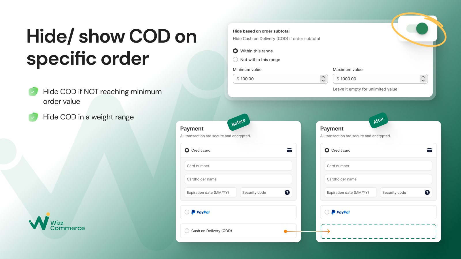 Show/ Hide COD based on special order