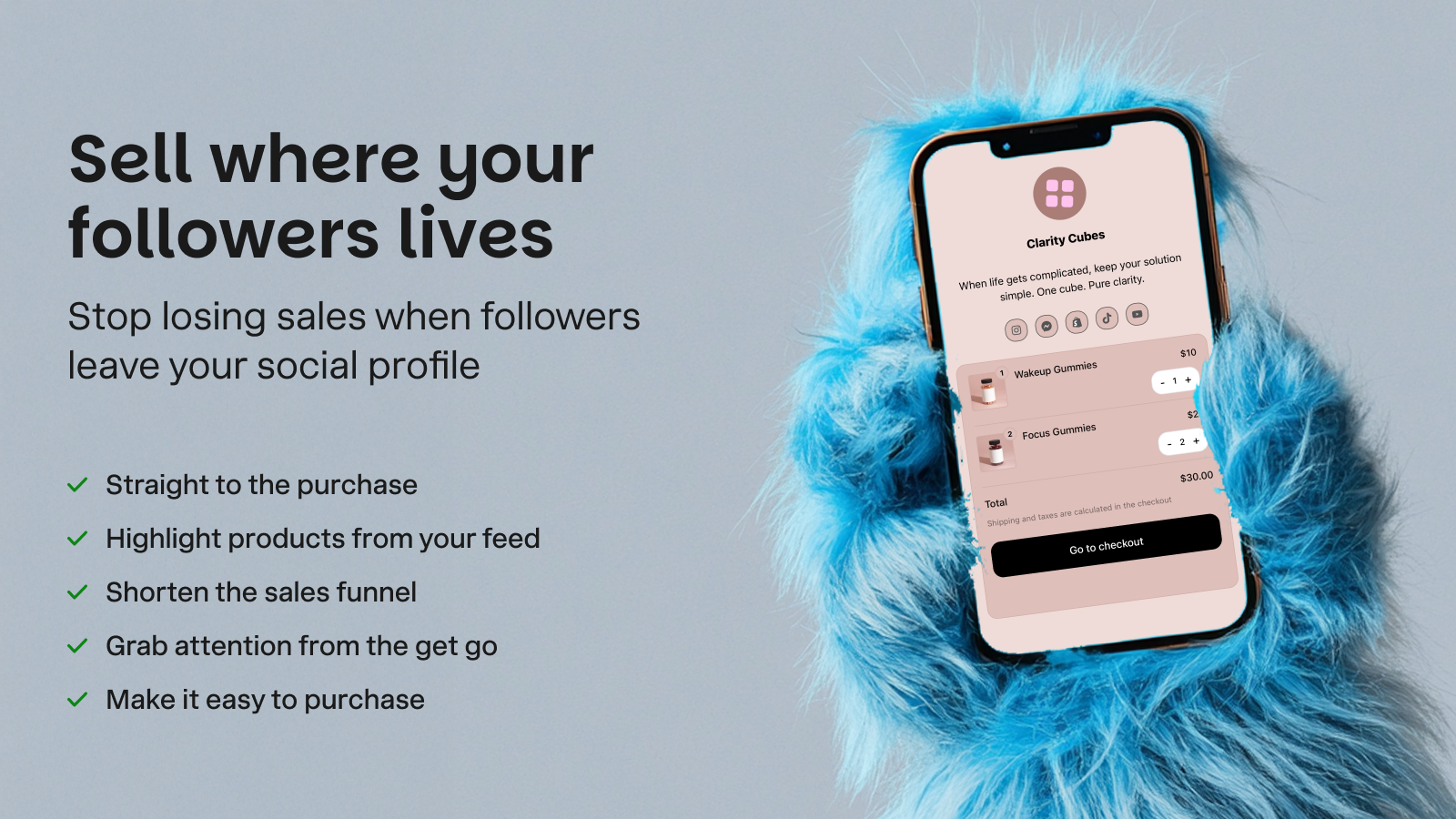 In page cart for easy shopping
