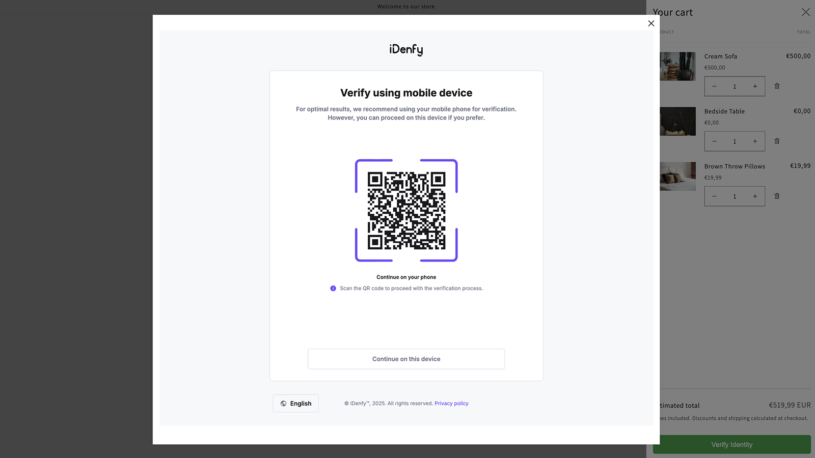 Identity Verification session by iDenfy
