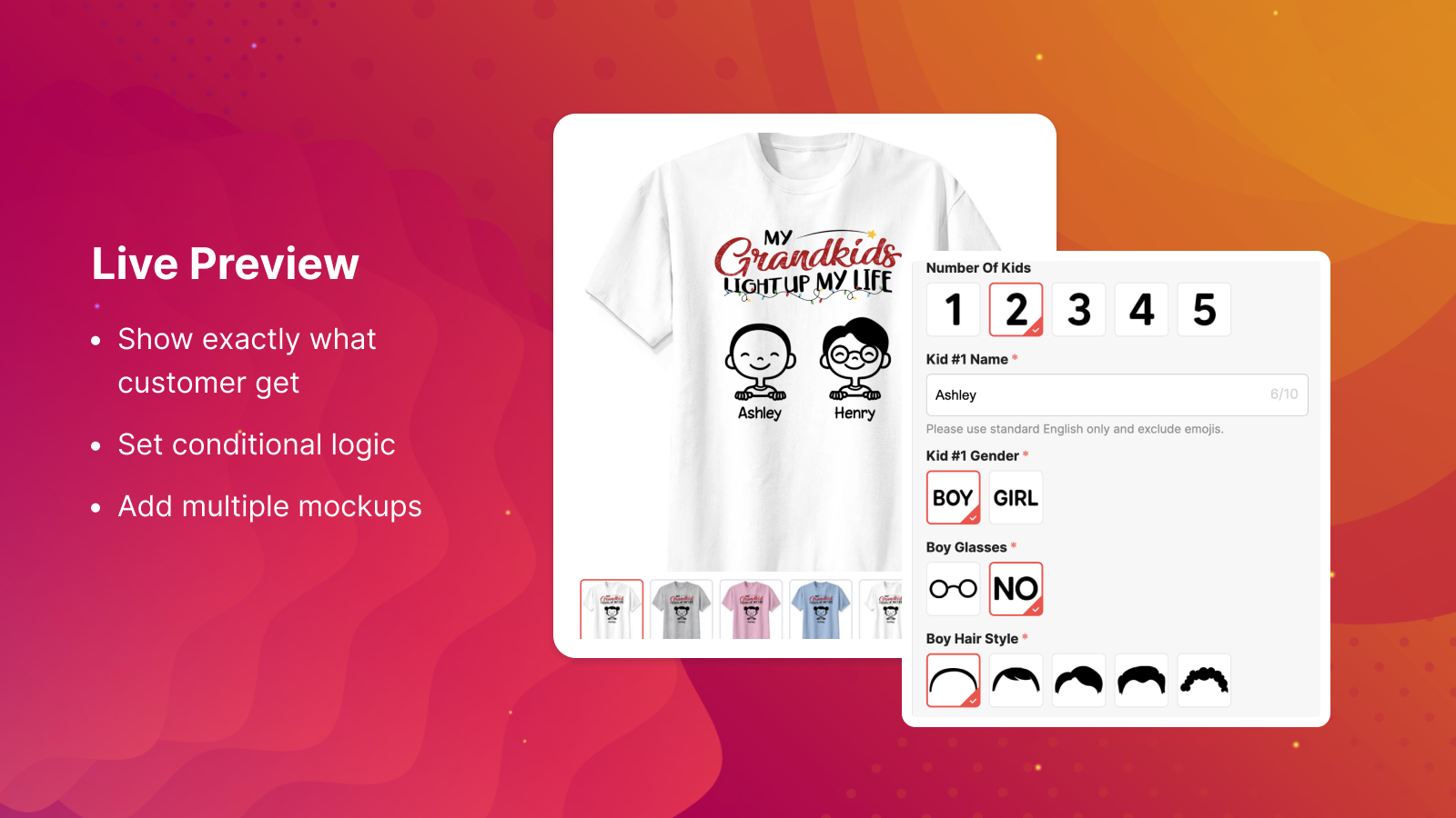 Live Preview for POD products to increase conversion rate