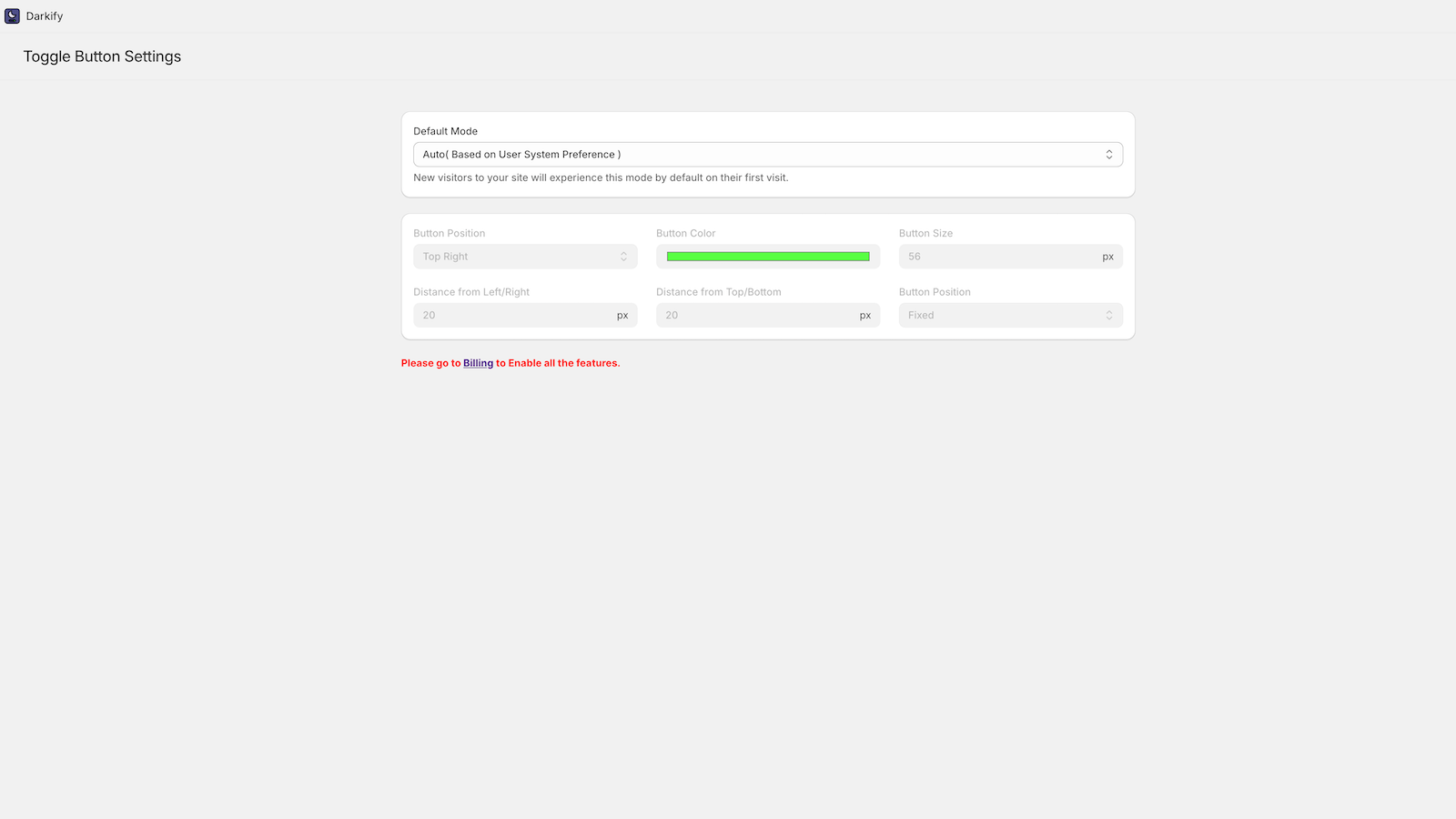 Global Dashboard Options