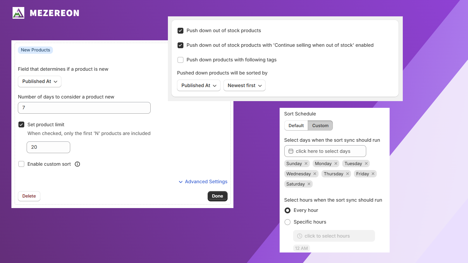 Custom Rules & Sort Schedule