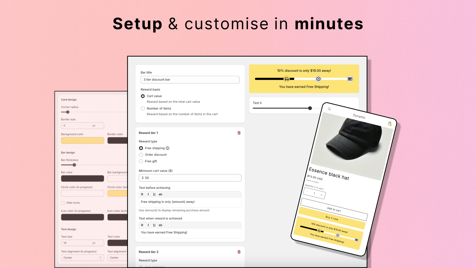 Easy to setup & customise, adapted for mobile and desktop screen