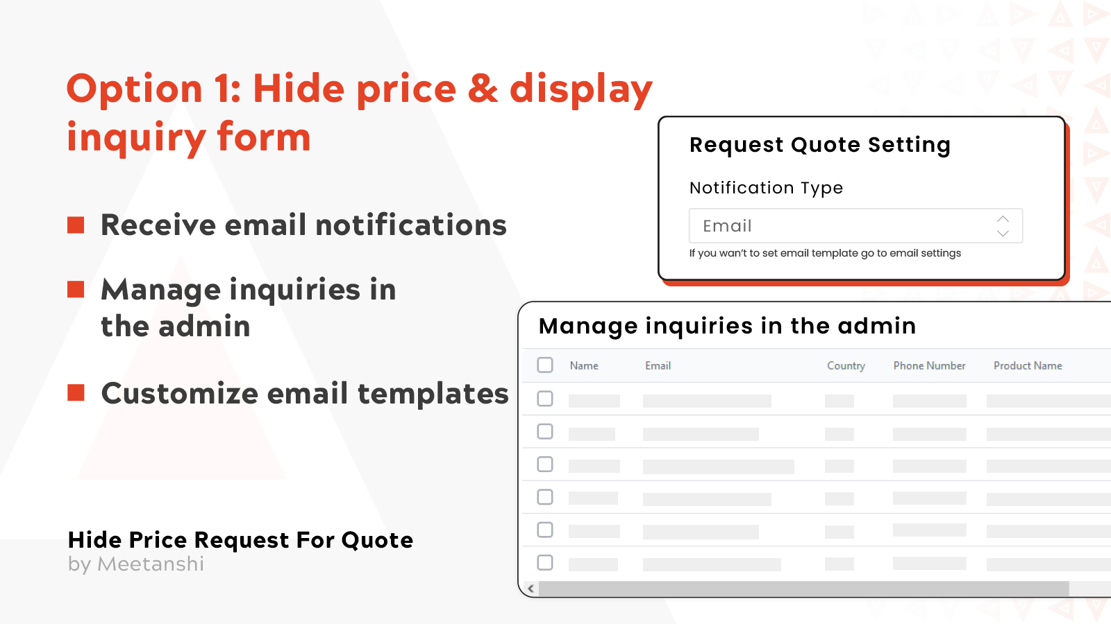 Meetanshi Request Quote & Hide Price Display Inquiry Form