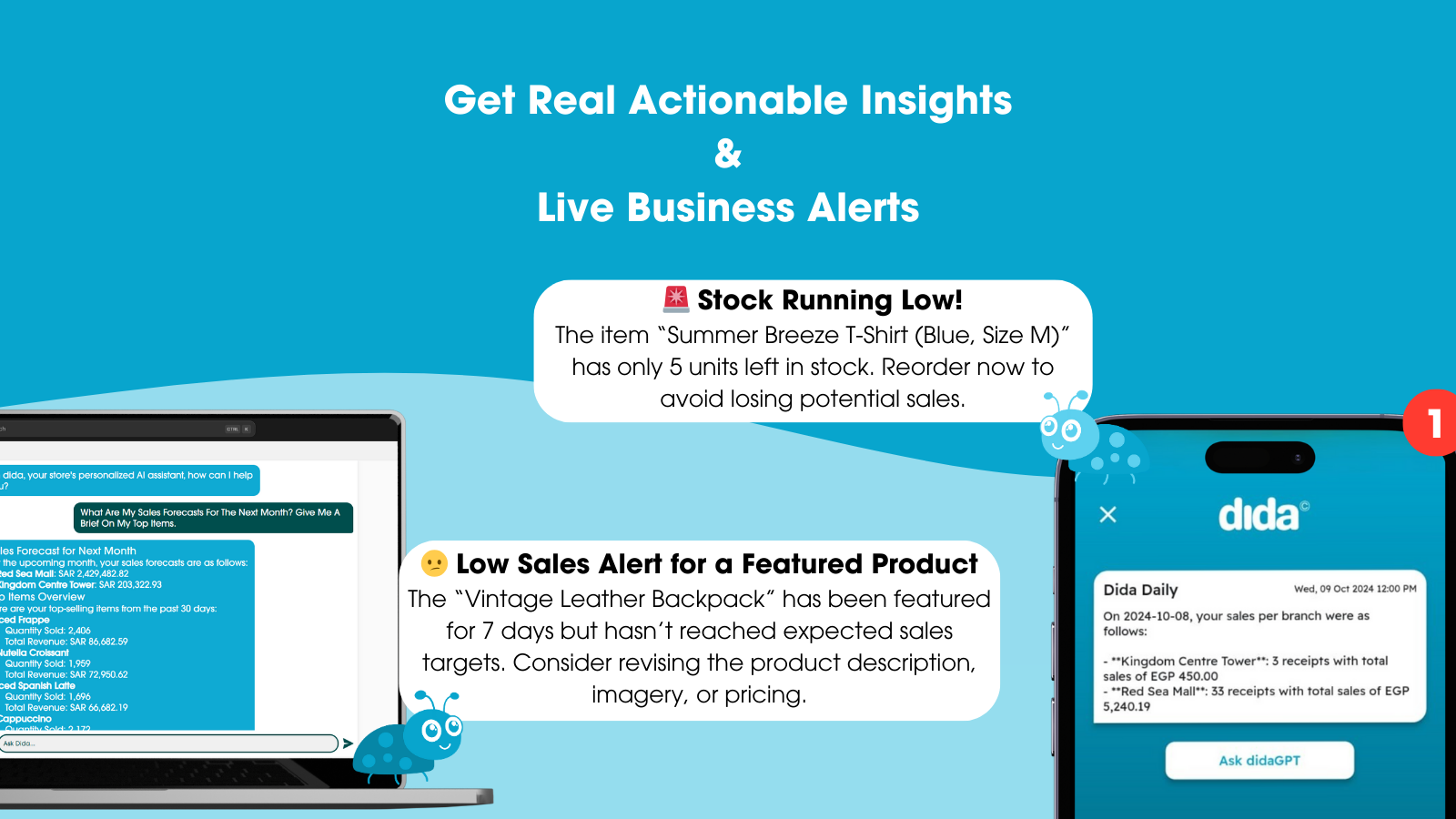 Instant notifications when something might be going wrong