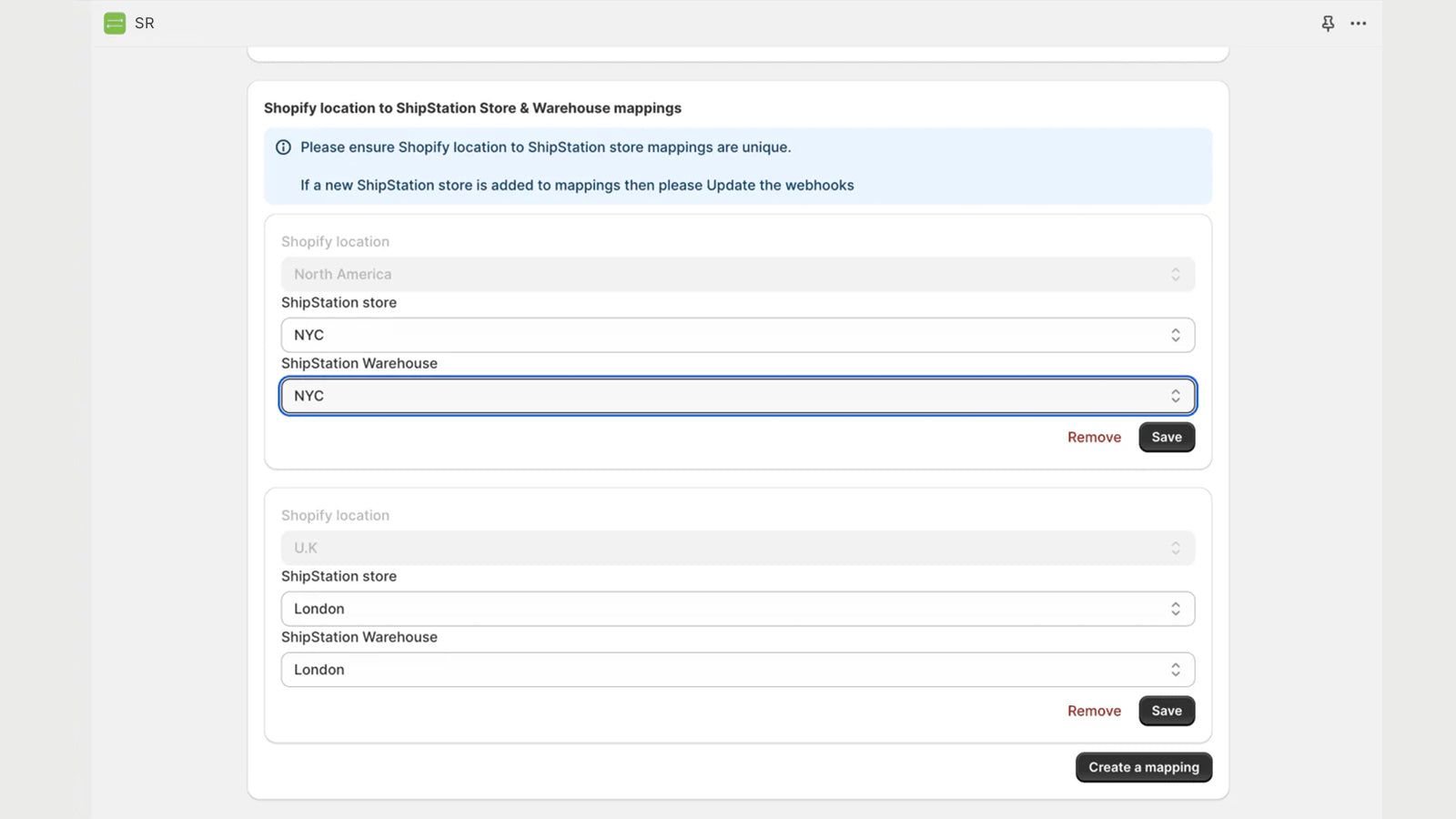 ShipStation configuration details