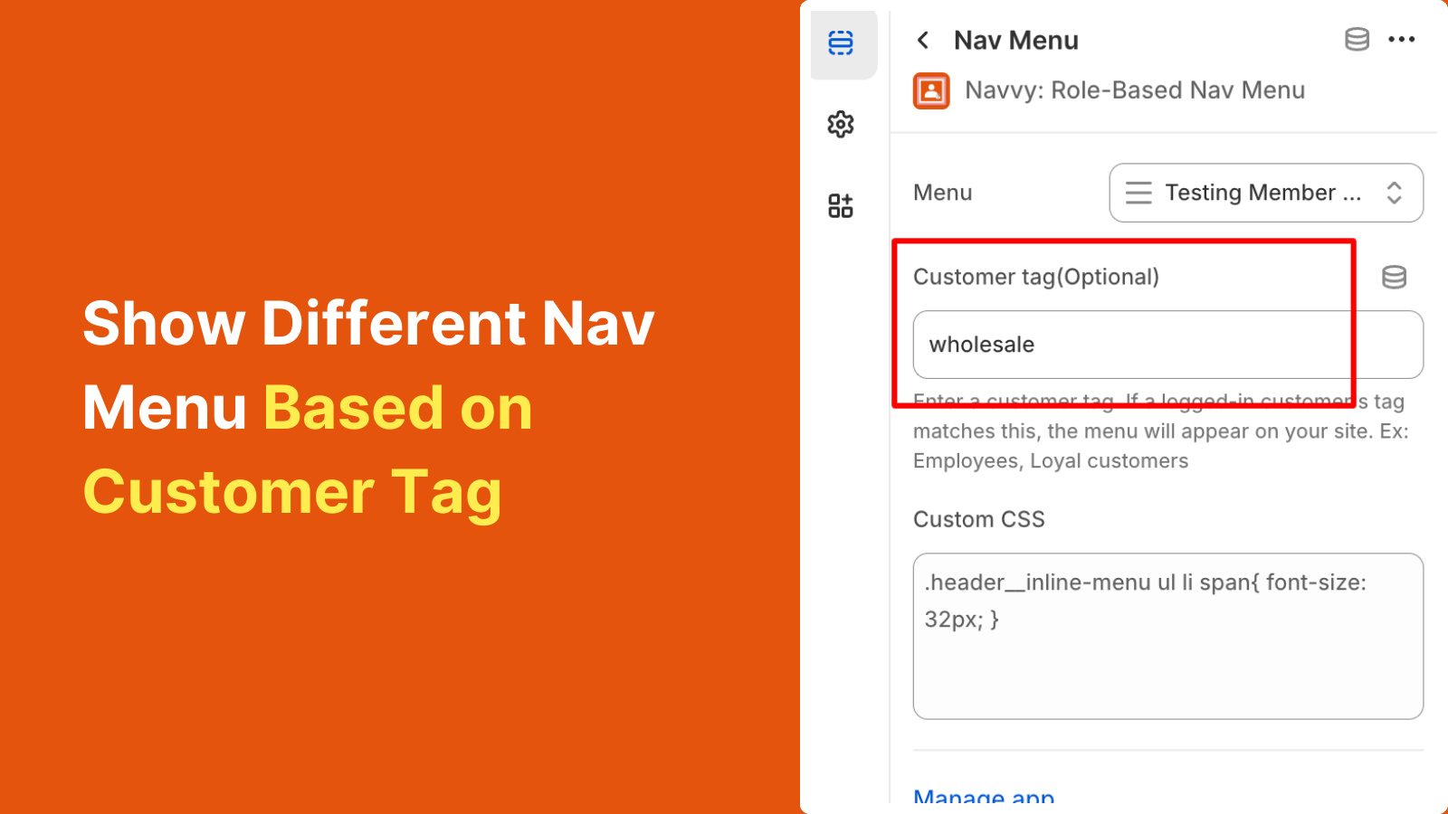 Show Different Nav Menu Based on Customer Tag