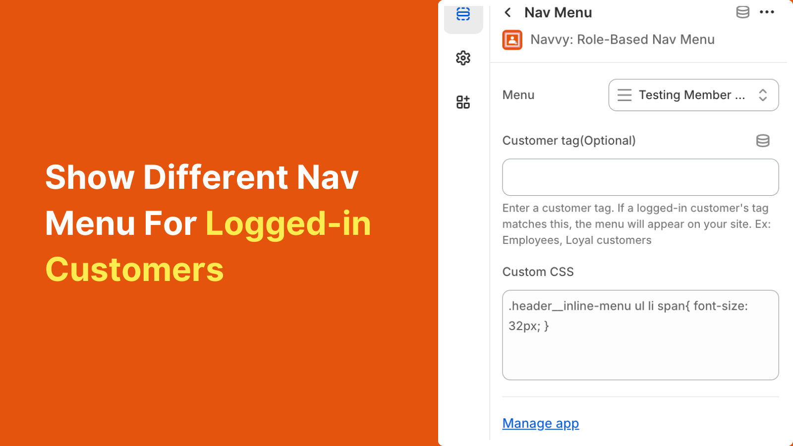 Show Different Nav Menu For Logged-in Customers