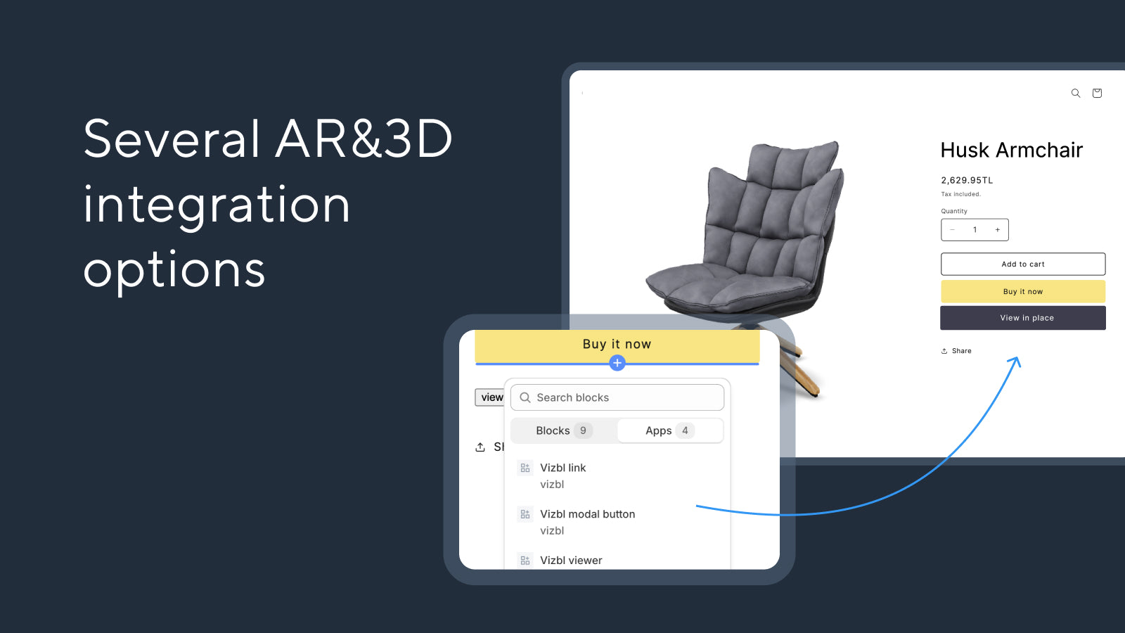 Several AR&3D integration options