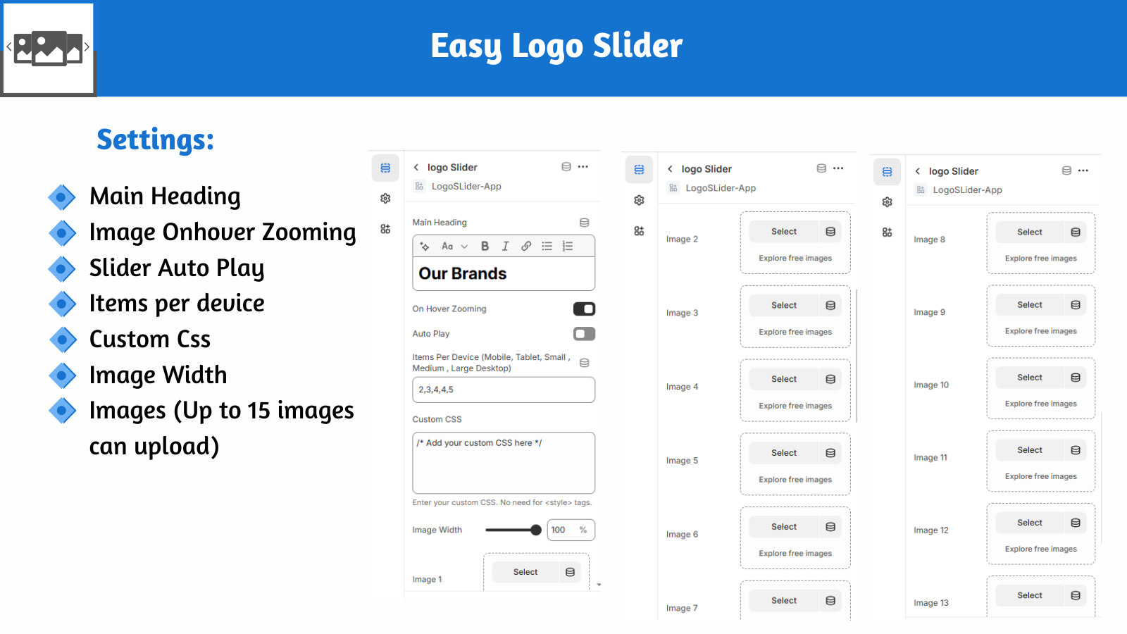 Theme customisation settings