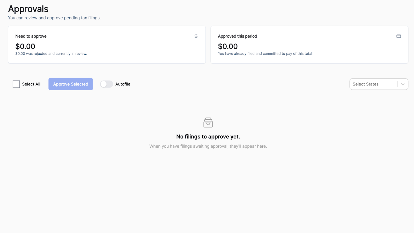 Filings approval flow.