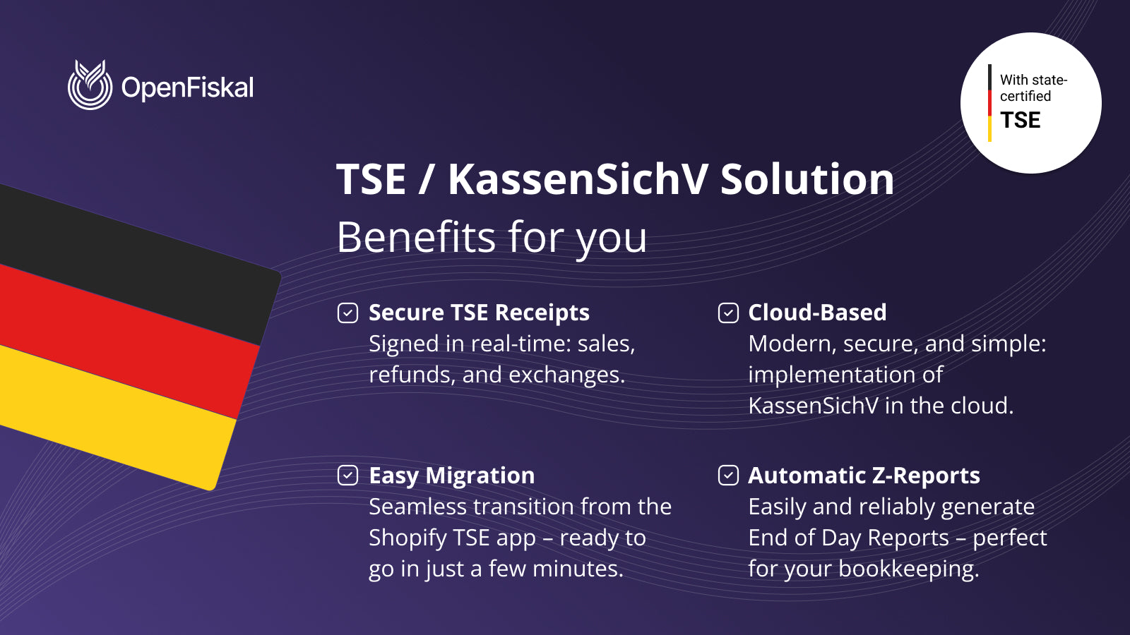 TSE / KassenSichV Solution - Benefits for you