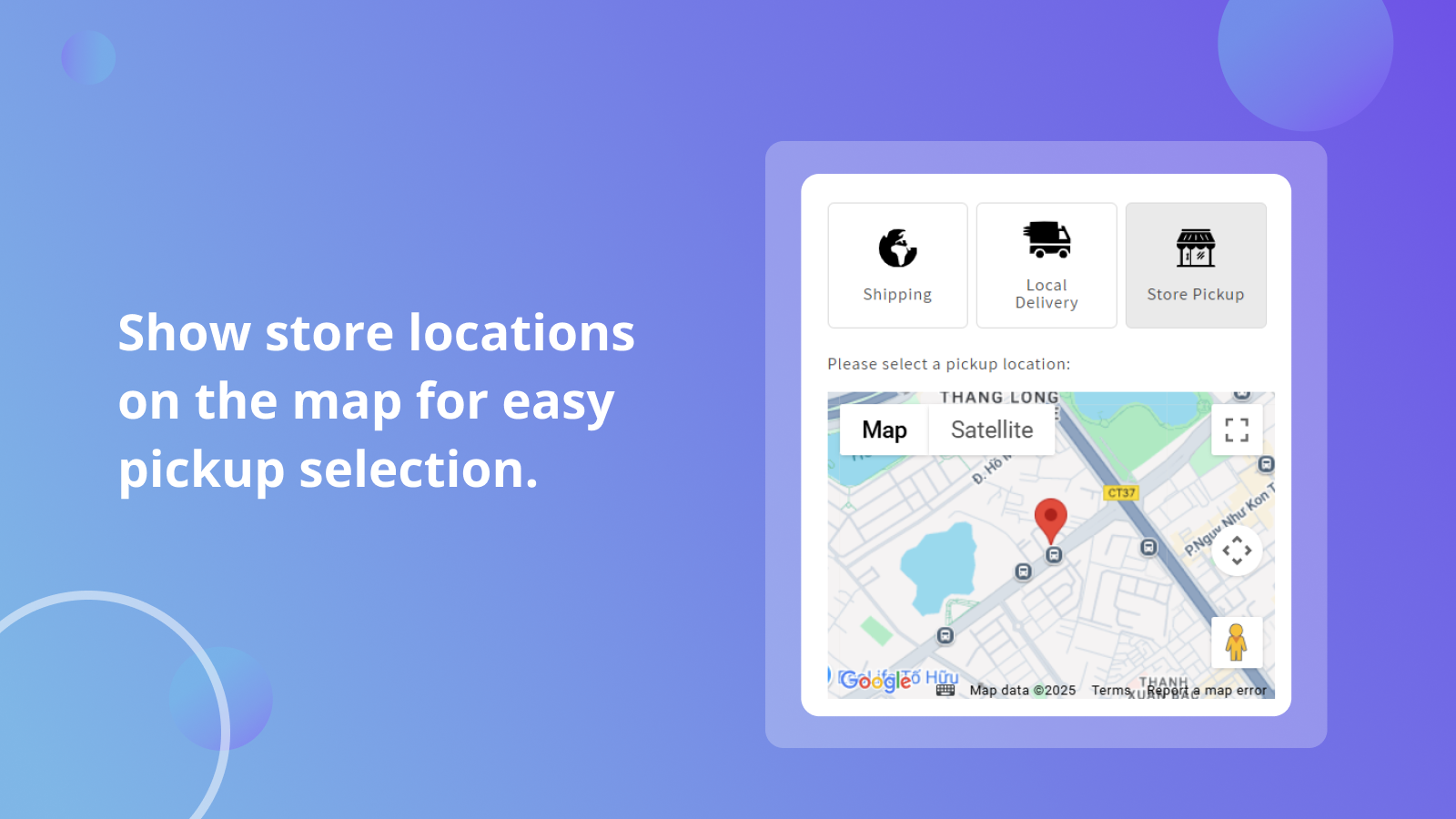 Configure rateShow store location on the map