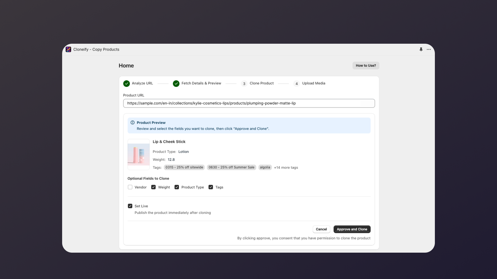 Preview & Choose fields