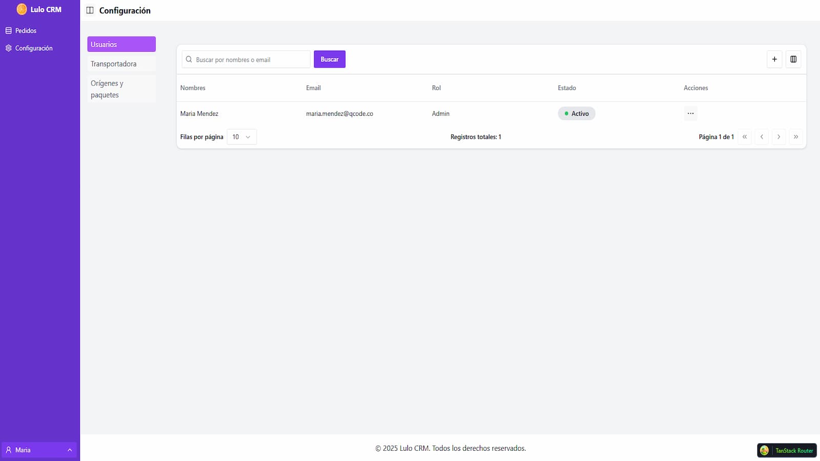 Módulo para gestionar usuarios con búsqueda y paginación.