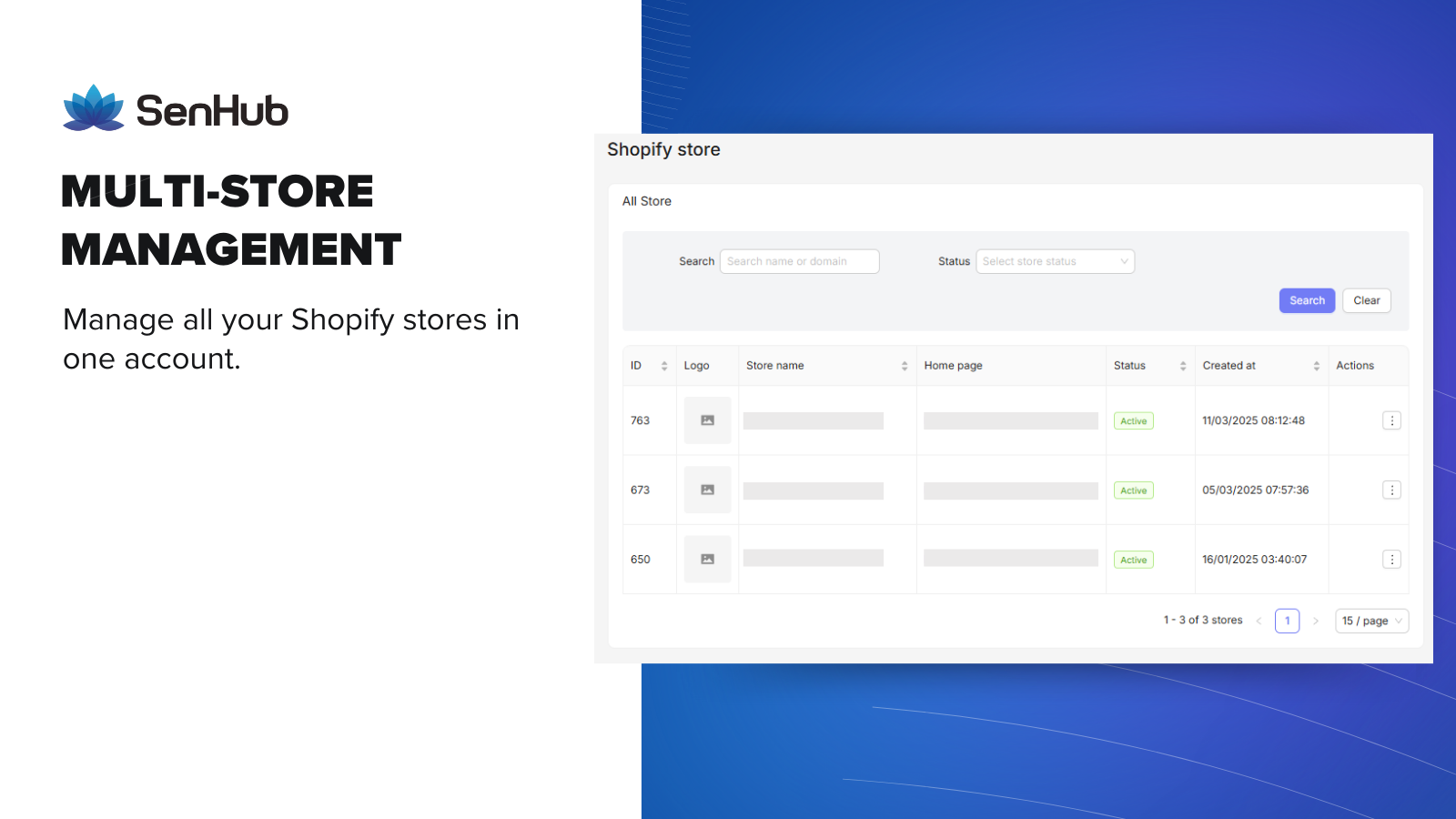 Manage multiple Shopify stores with SenHub