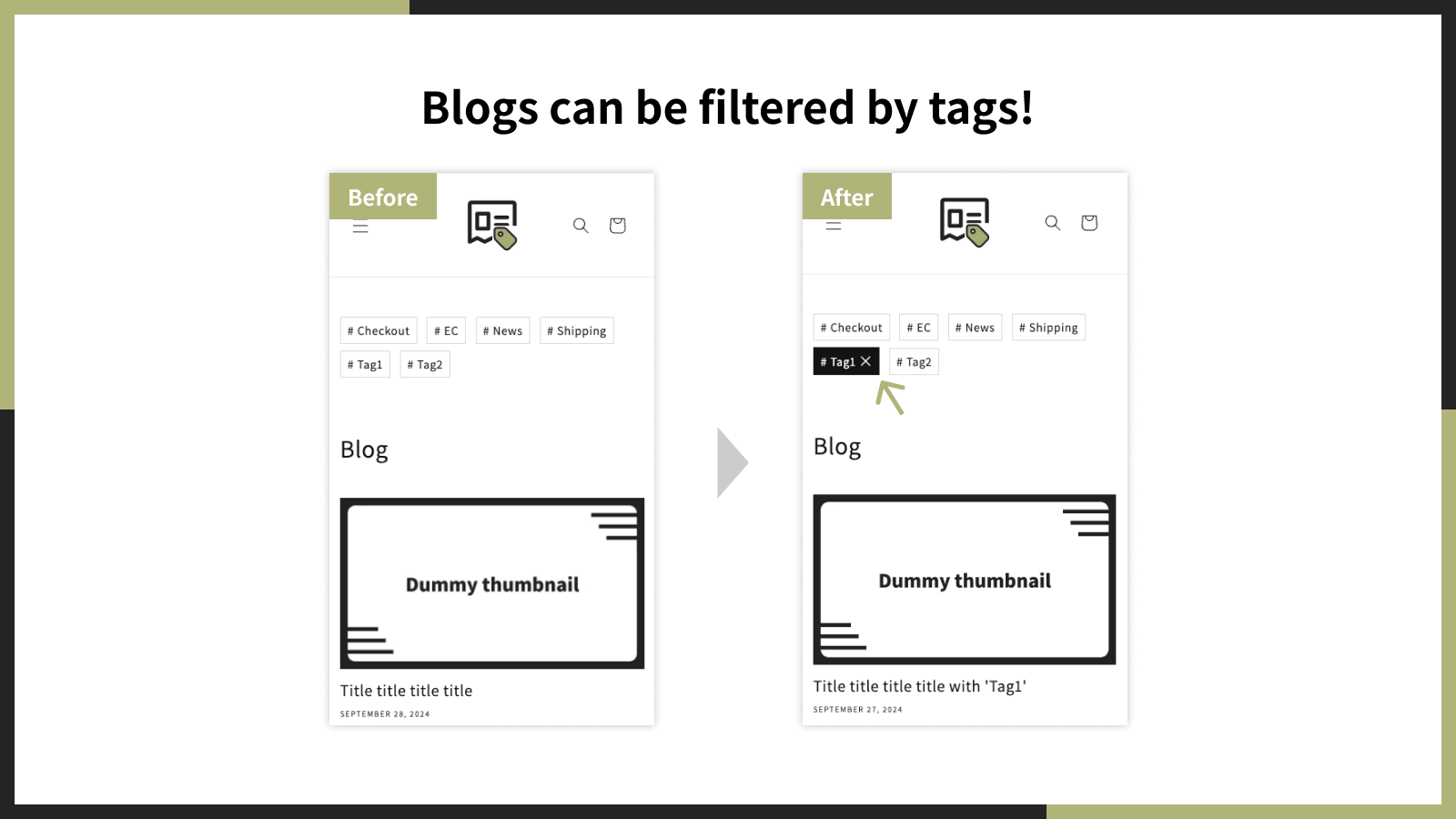Blogs can be filtered by tags!