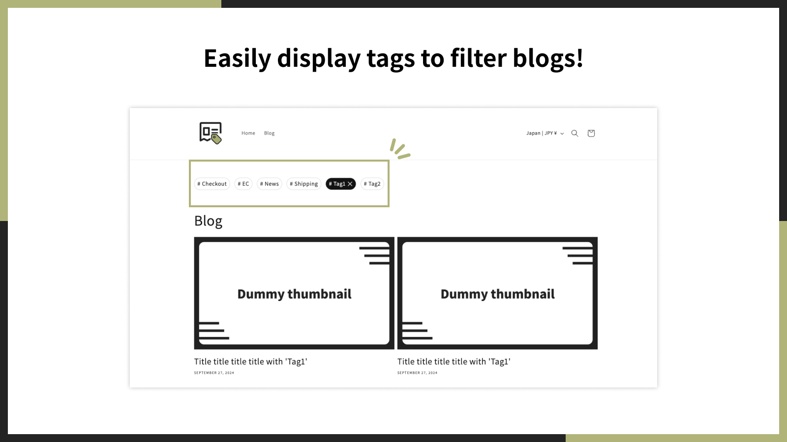 Easily display tags to filter blogs!