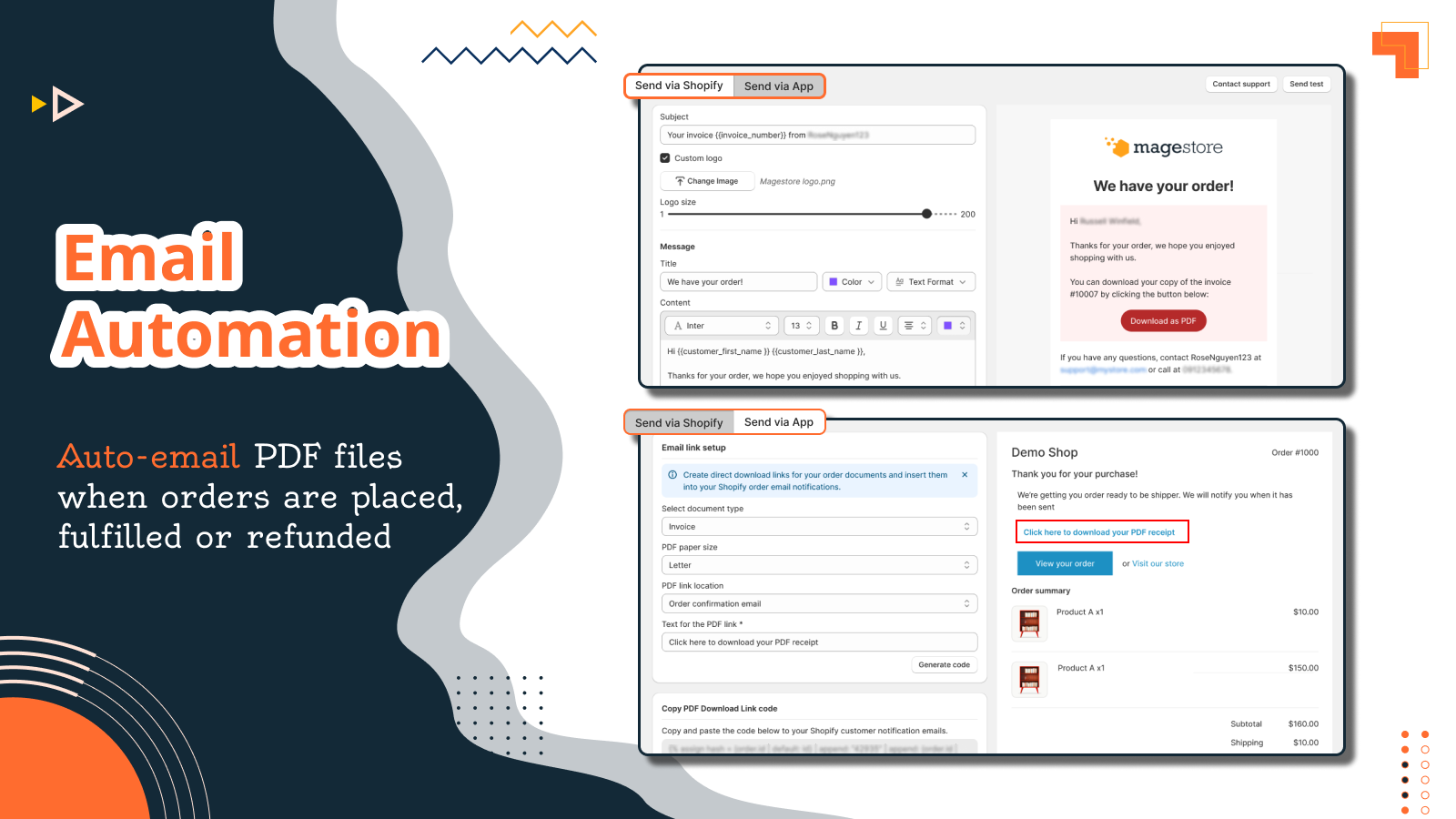 Automatically send emails with attached PDF invoices