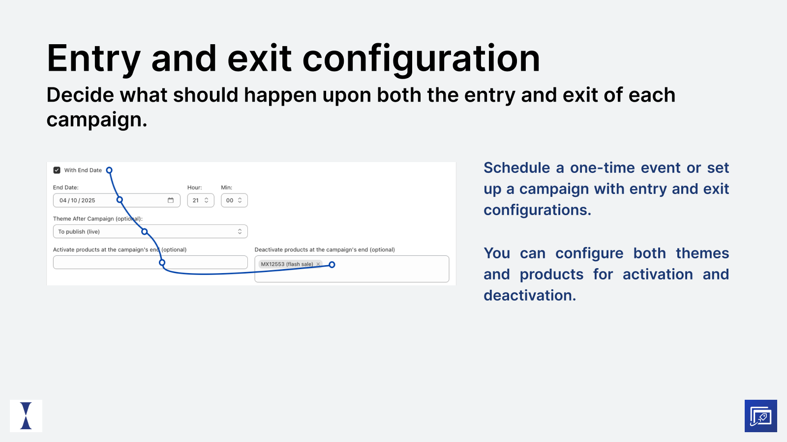 Schedule a one-time events or campaigns with start and exit date