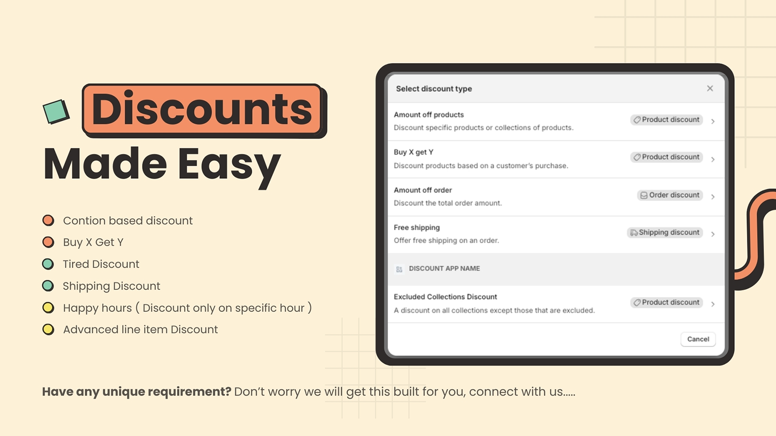 Create discount functions, no coding required
