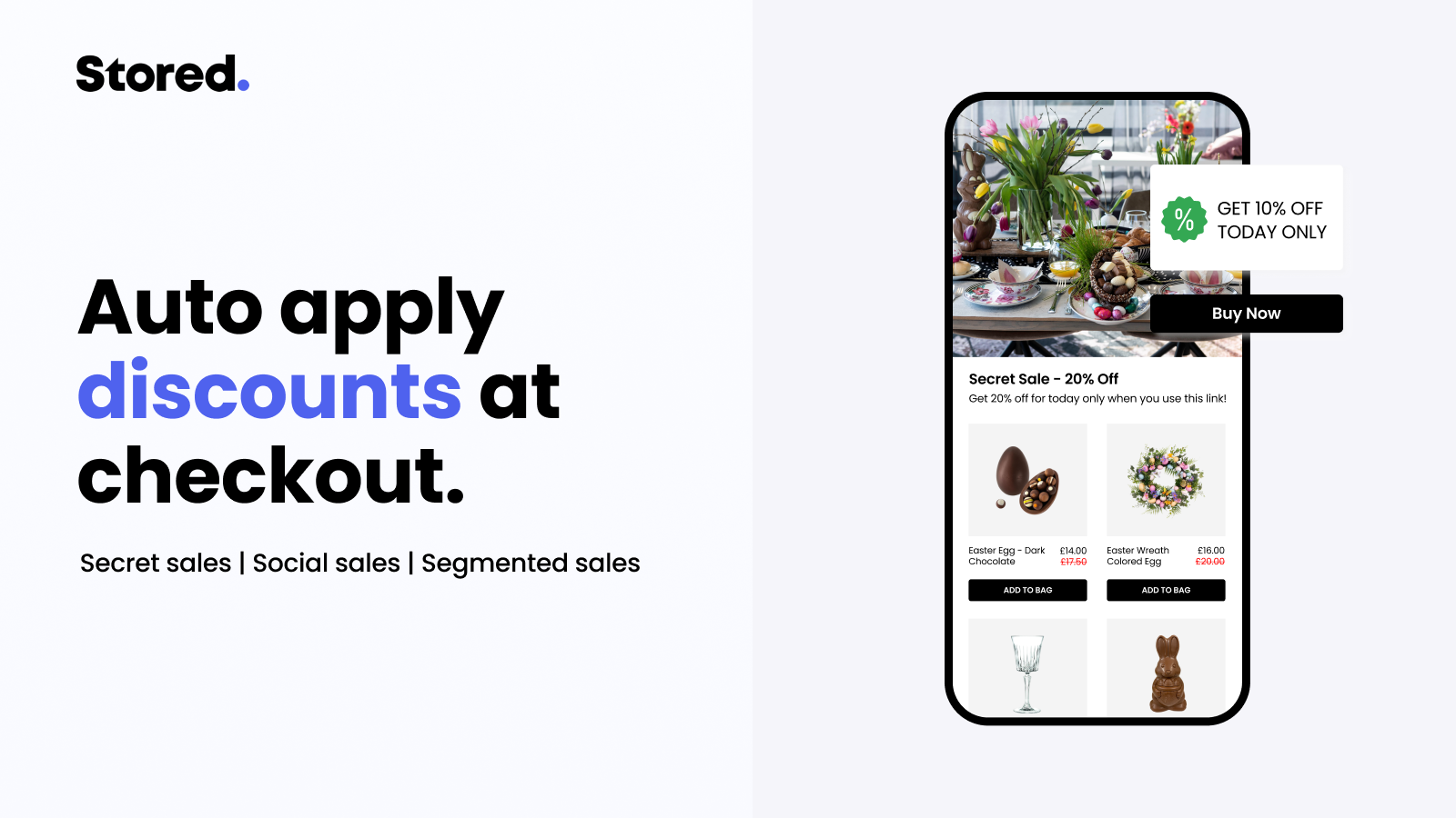 Create discounts for your affiliates that auto apply on checkout