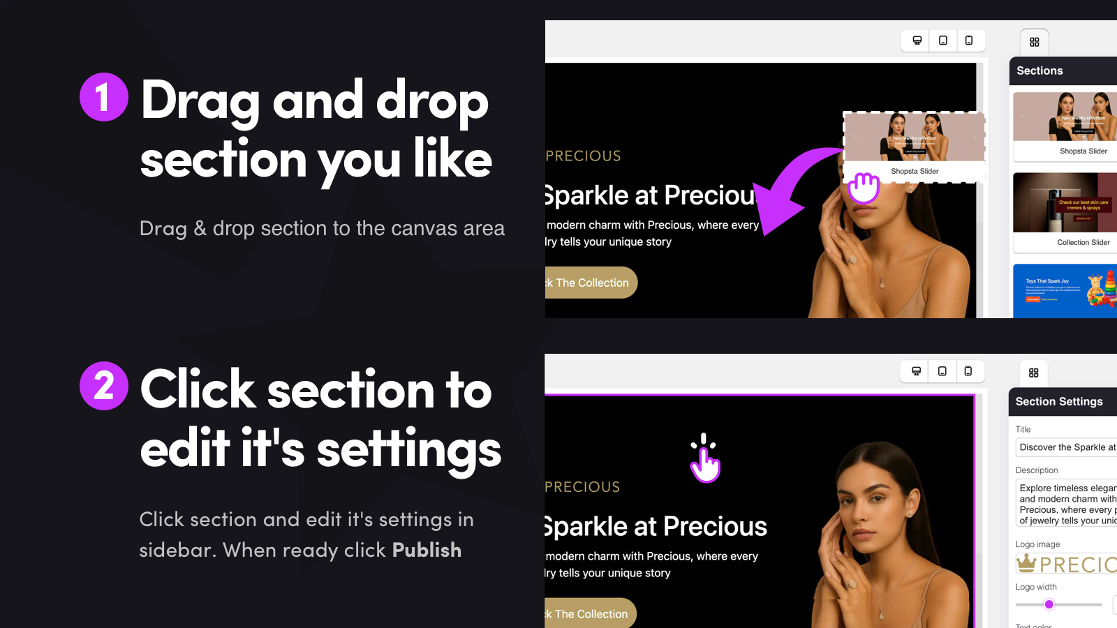 Landing page builder