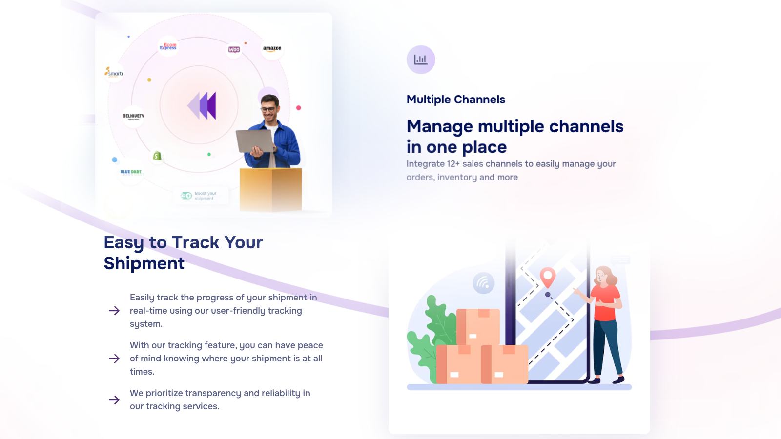 Track shipments and manage multiple sales channels easily.