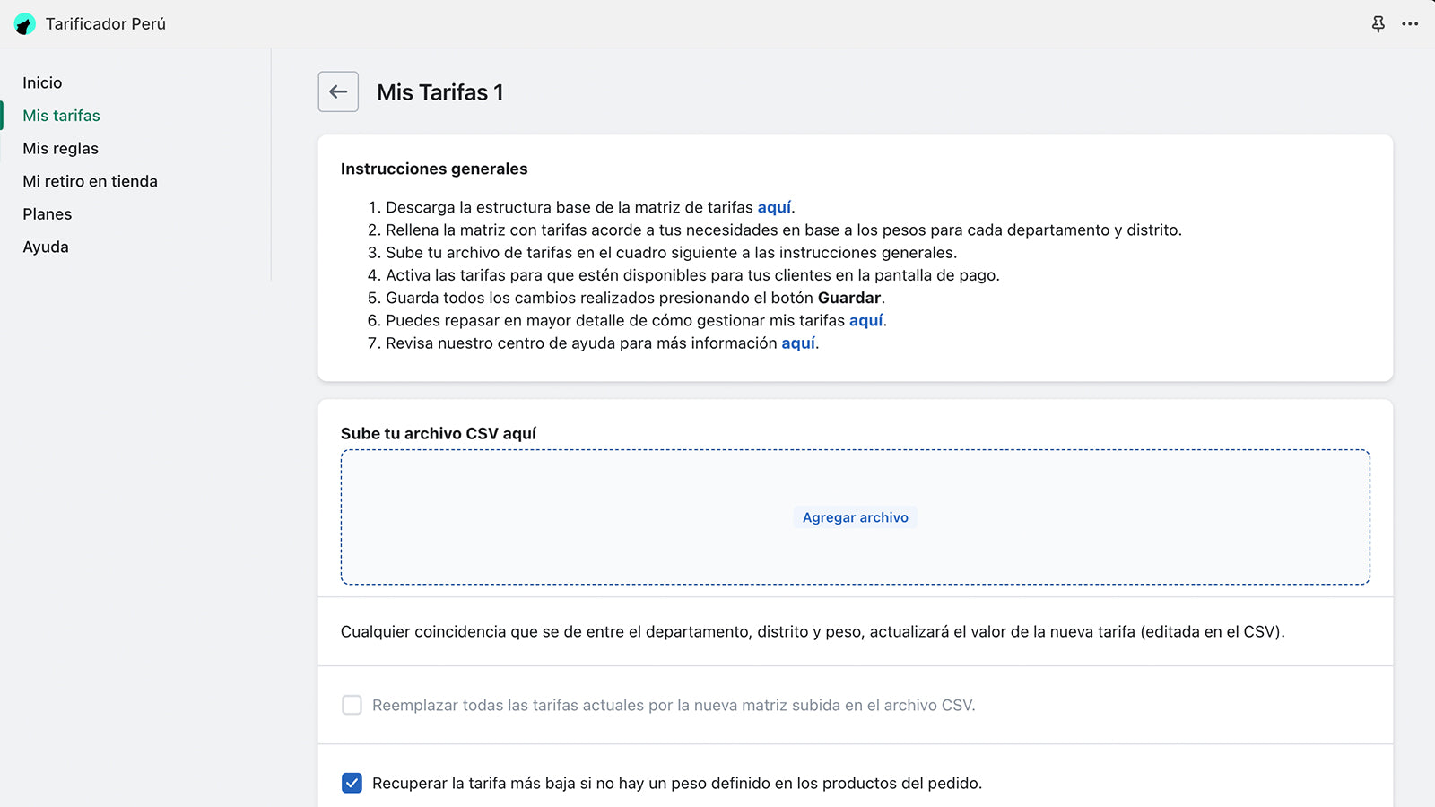 Tarificadorpe - Lobo Creaciones - Shopify Experts