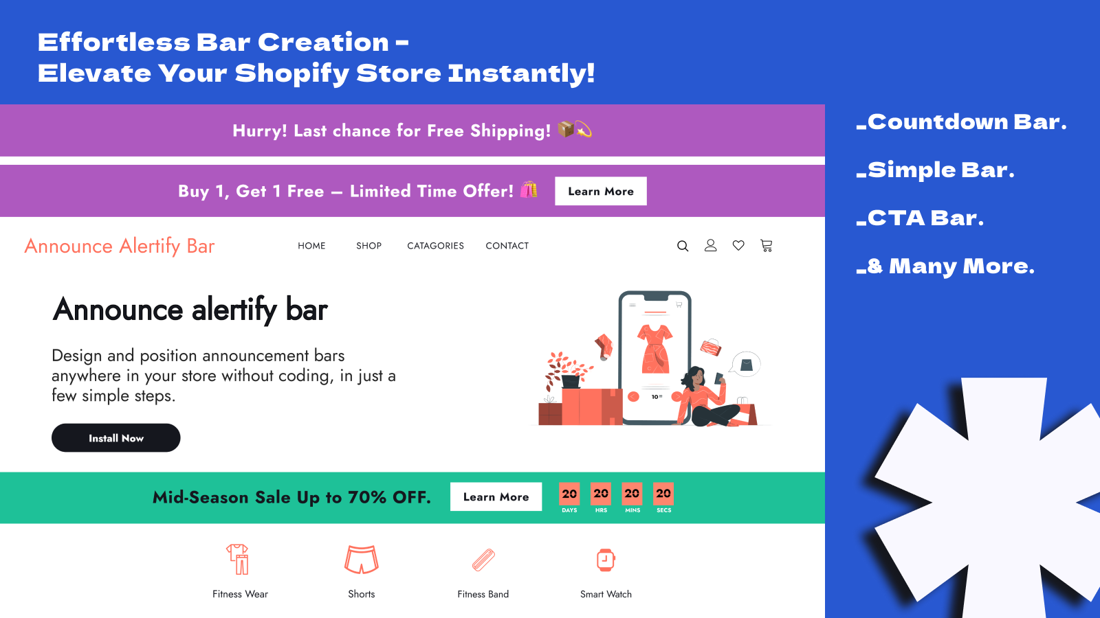 Announce Alertify Bar -  Preview