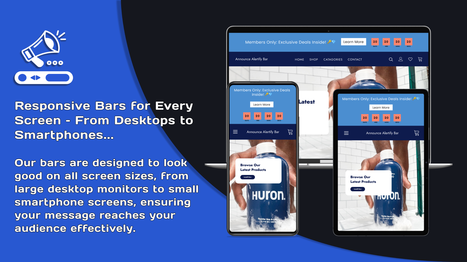 Announce Alertify Bar - Mockups