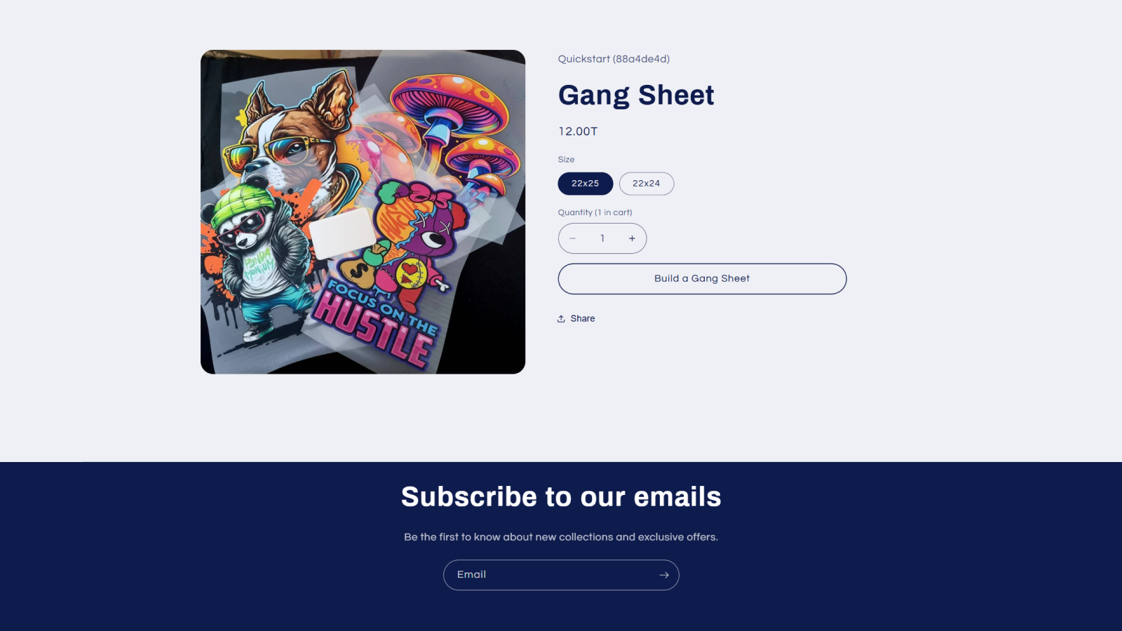 User friendly Gang Sheet Builder Button