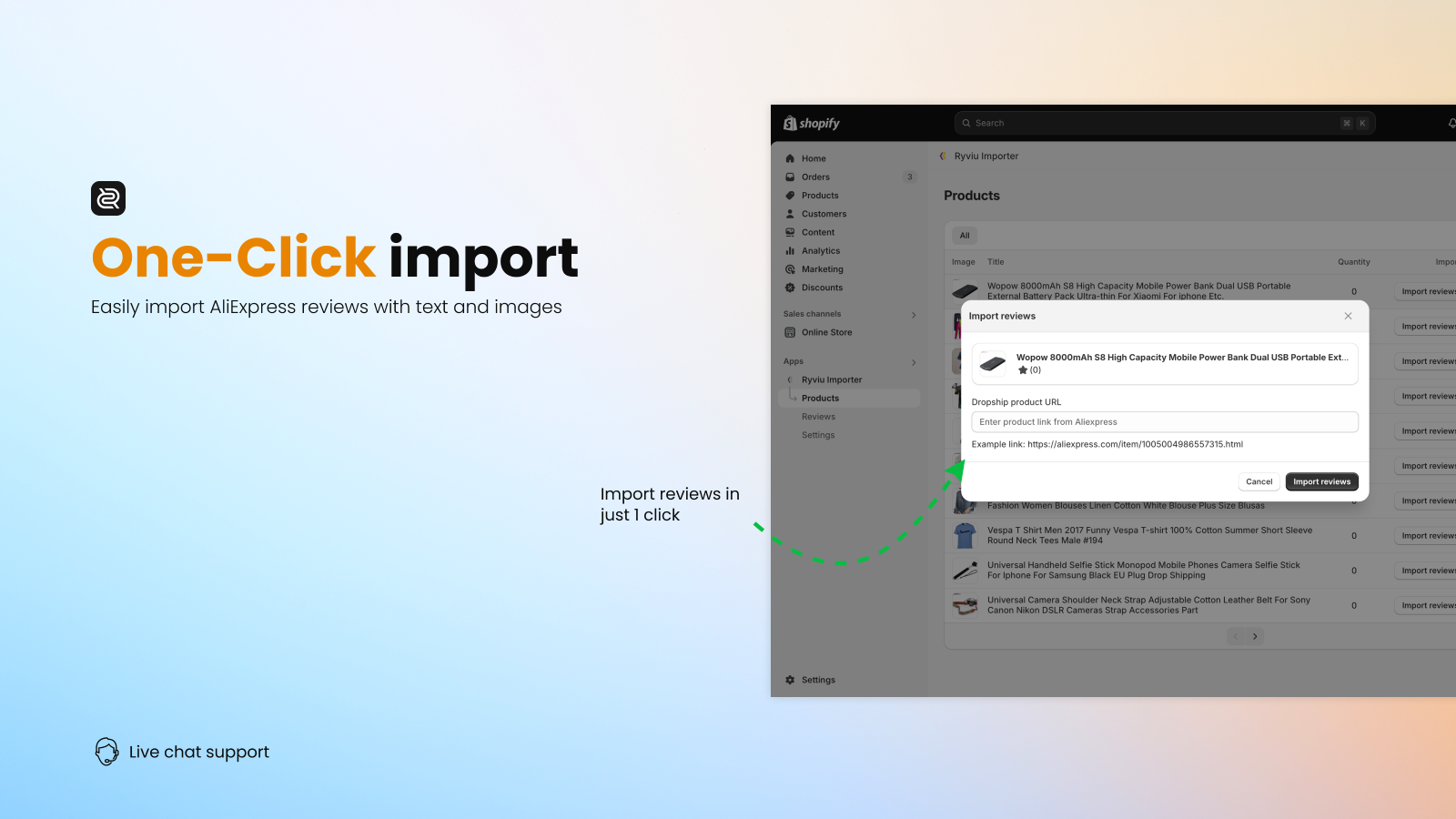 Ryviu AliExpress Reviews Importer - One click import