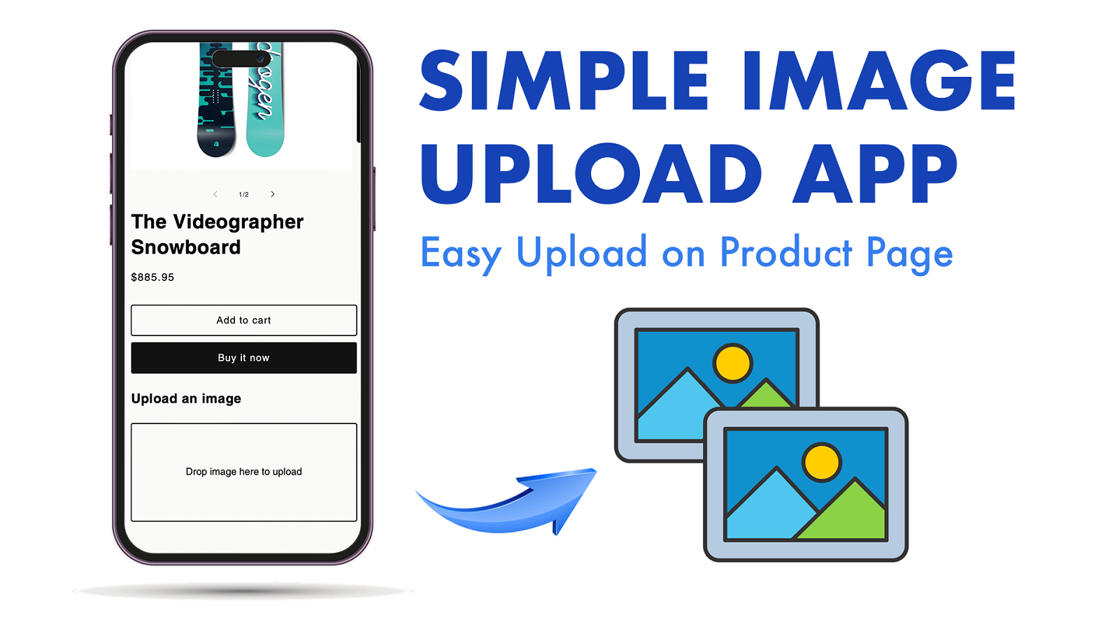 Simple Image Upload App: Product page with upload feature