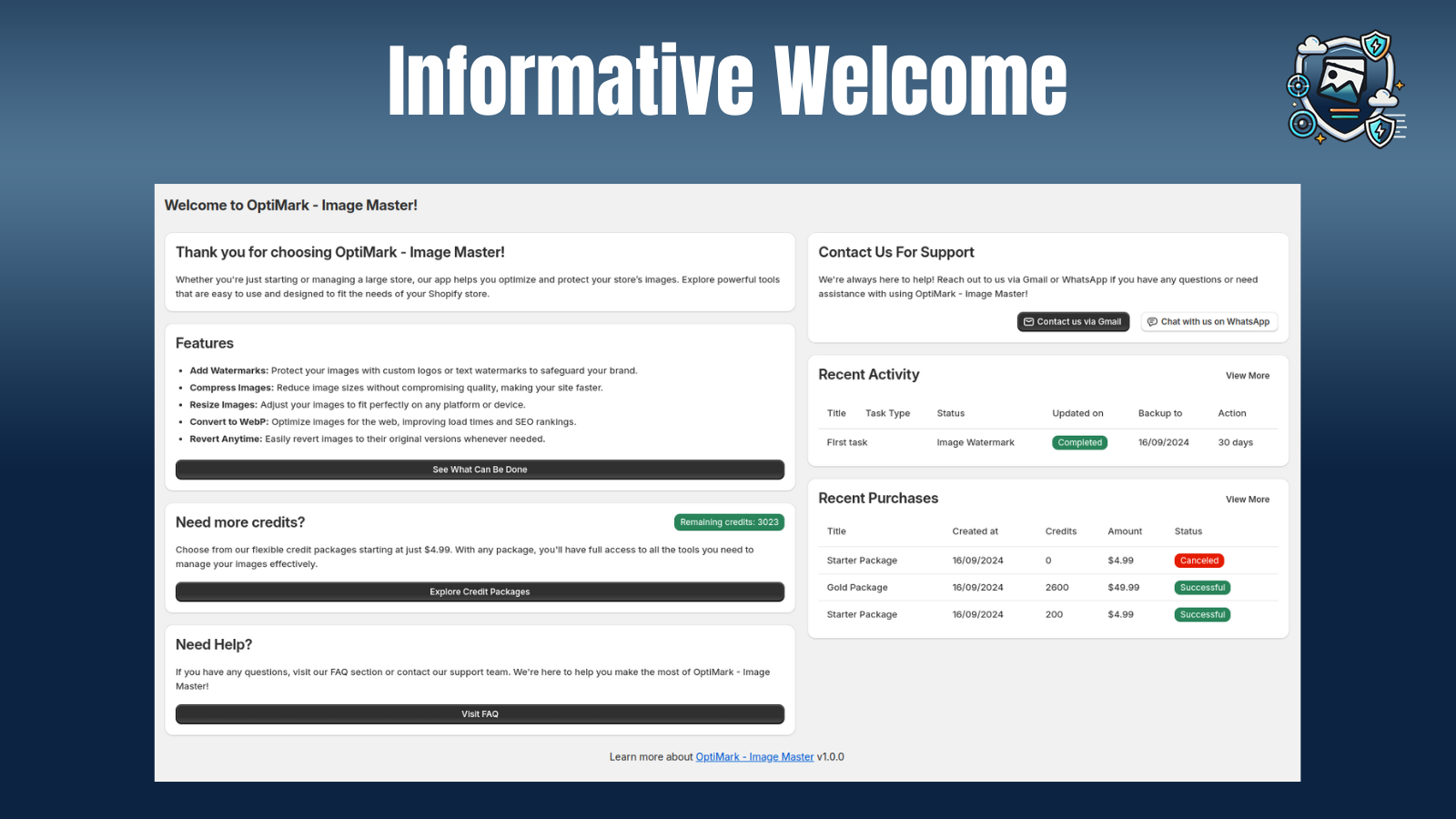 An informative welcome