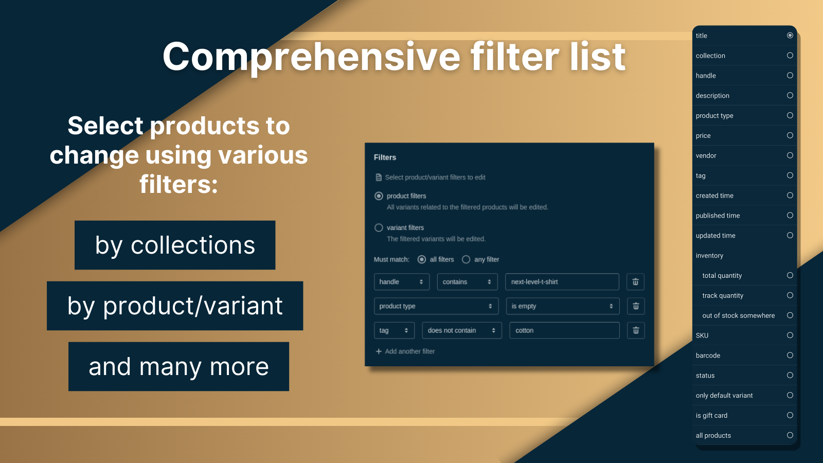 Product filter list 