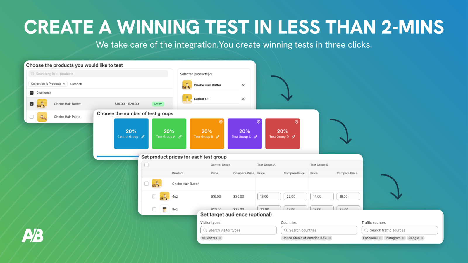 Select products to test