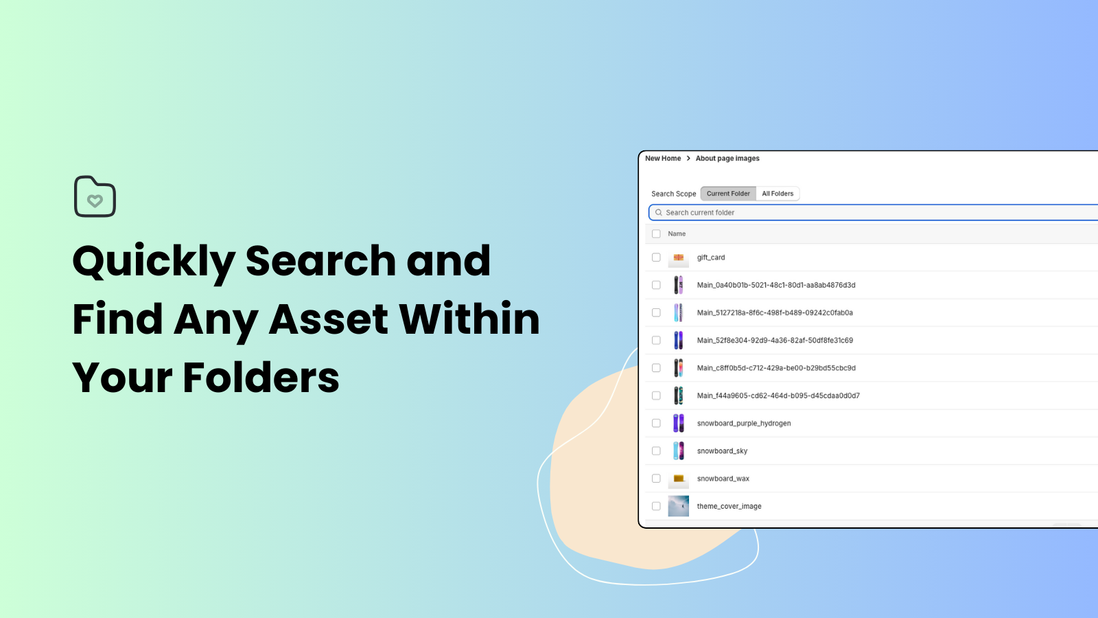 Bulk organize and delete shopify files