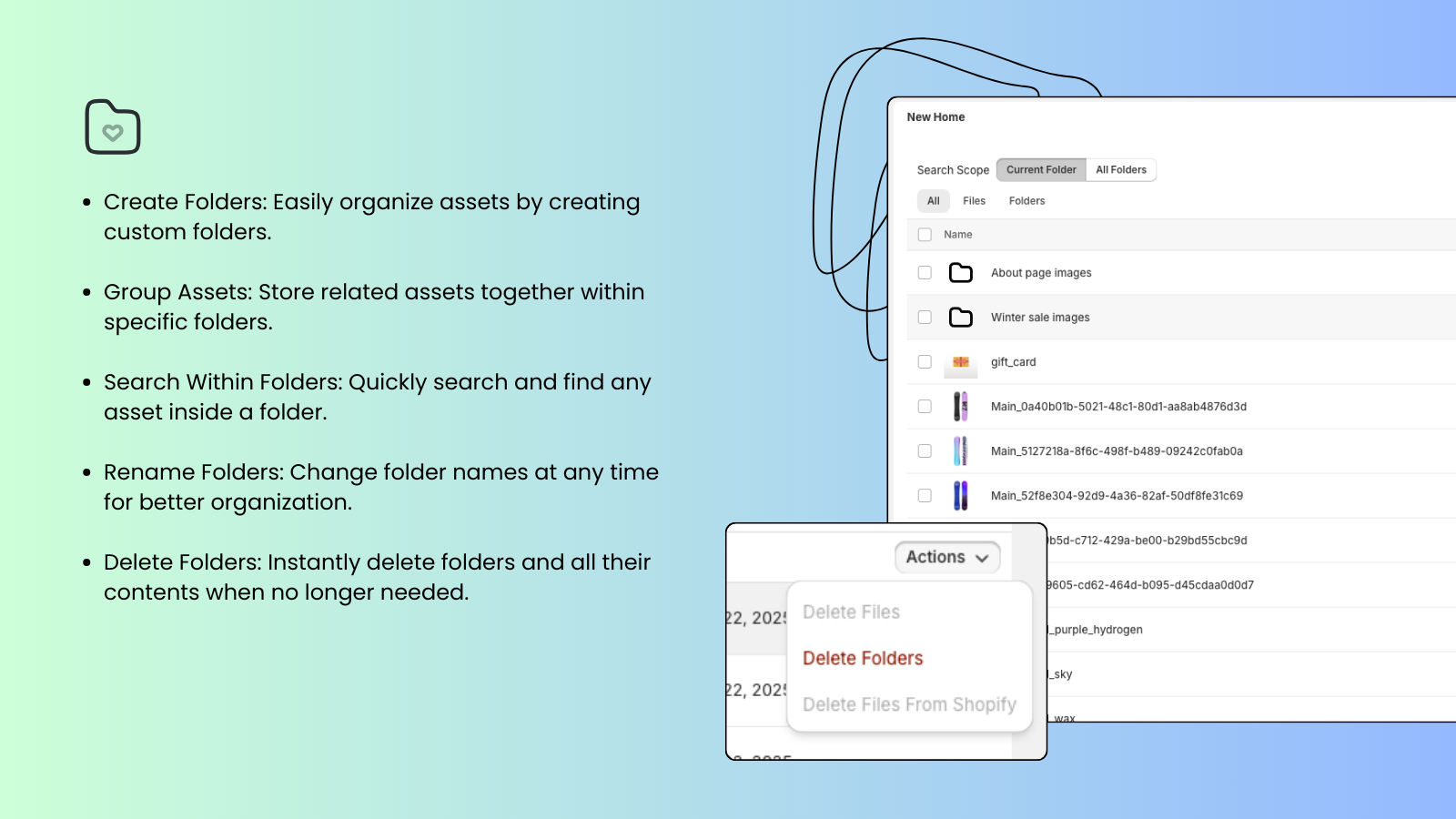 File preview window with image display and quick action buttons