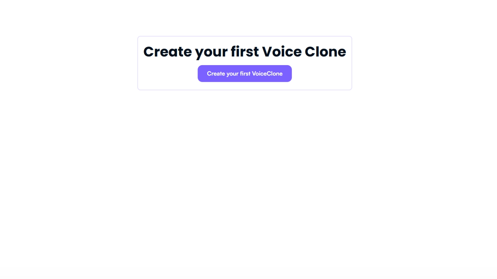 Create your First Voice Voice screen