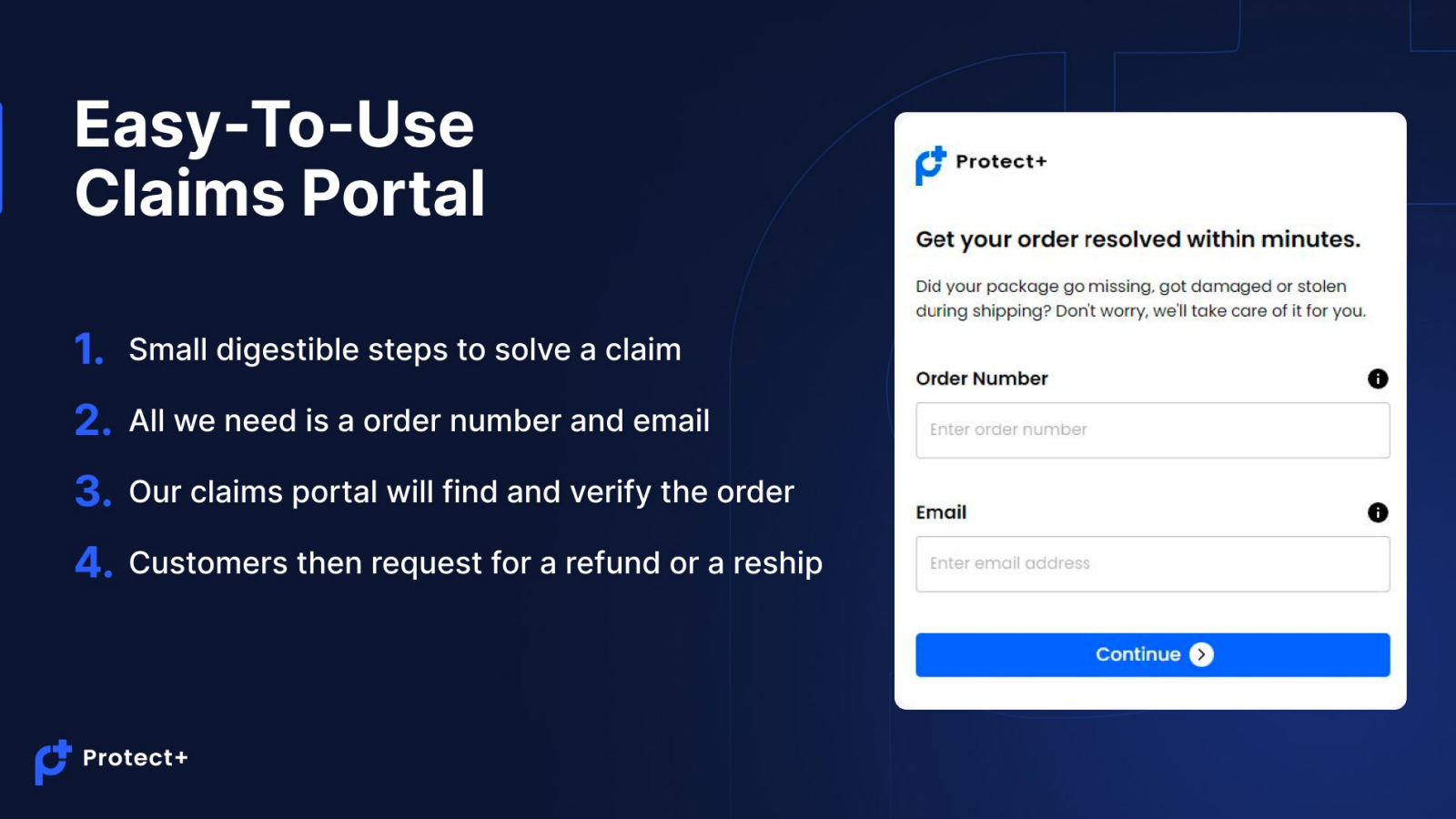 Easy to install claims page