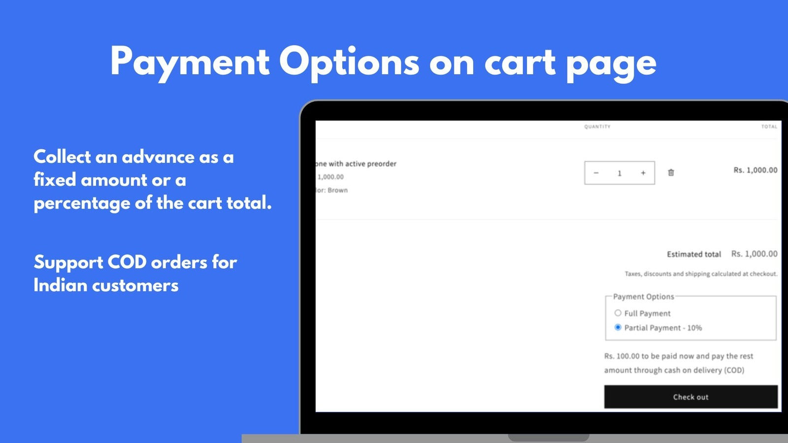 Cart page payment options