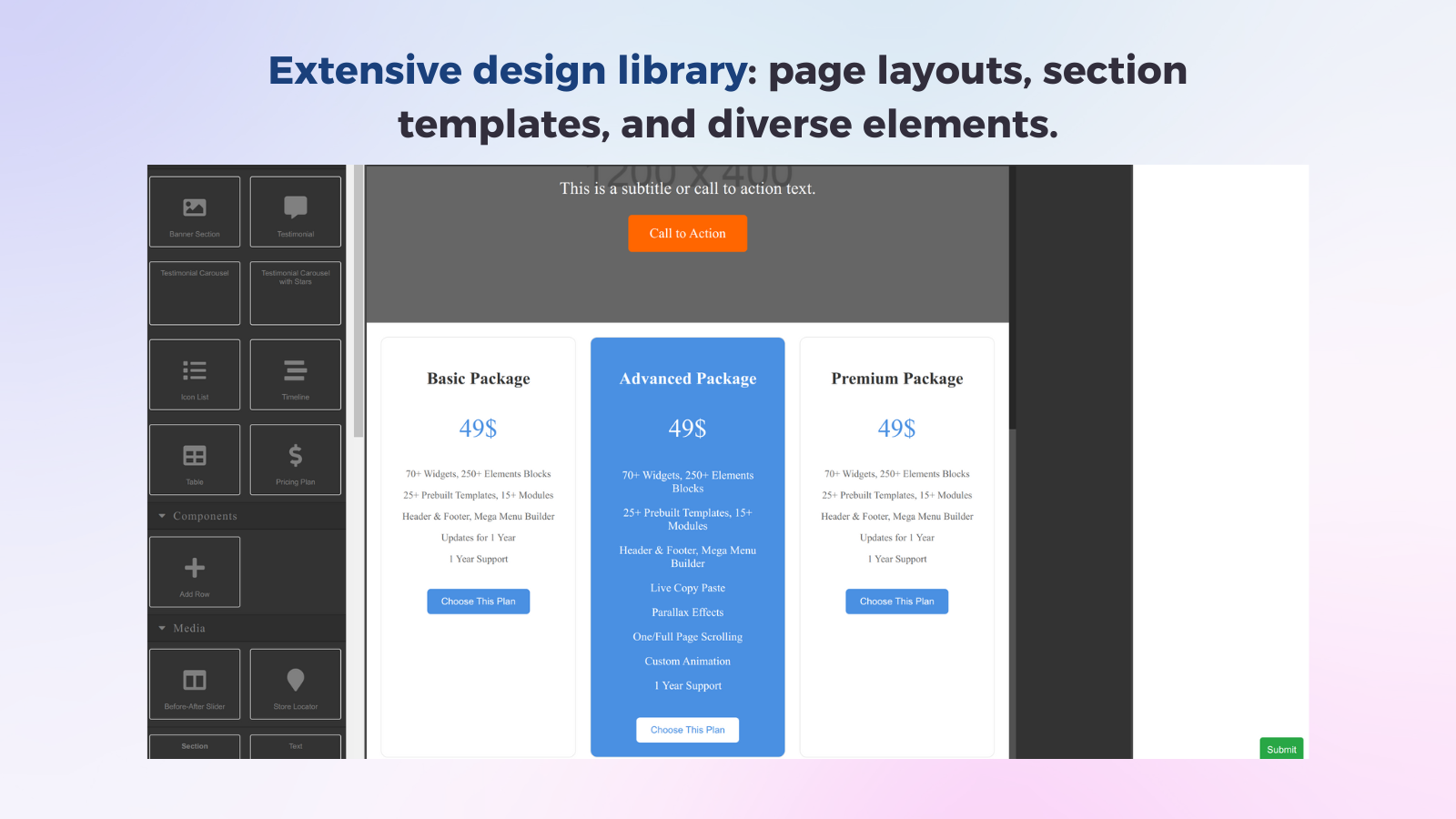 Extensive design library