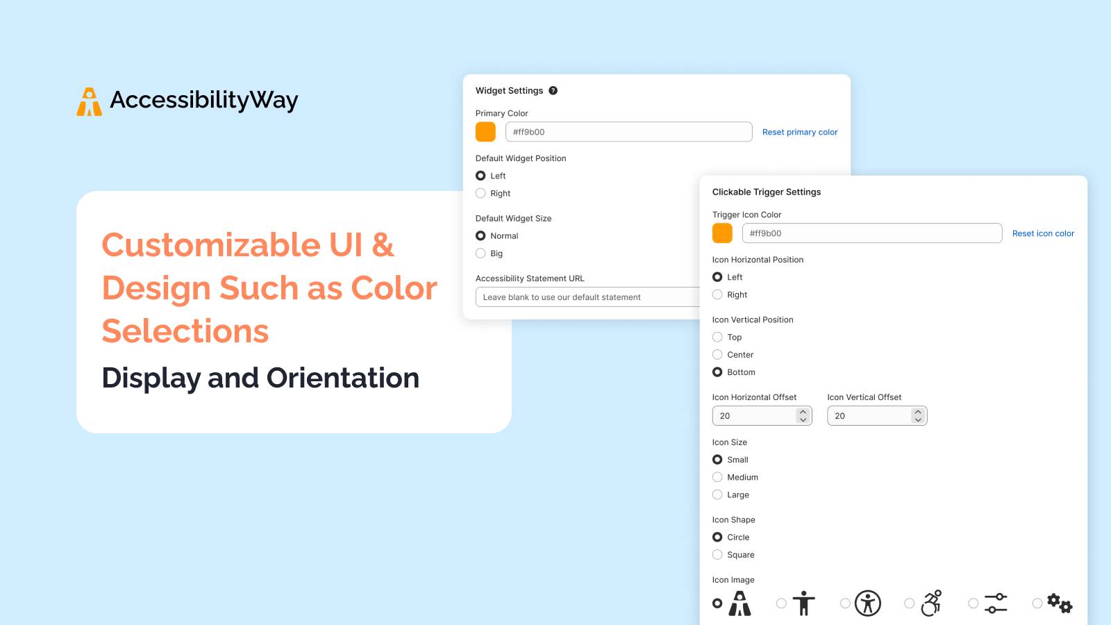 Customizable UI: Colors, Display & Orientation Options