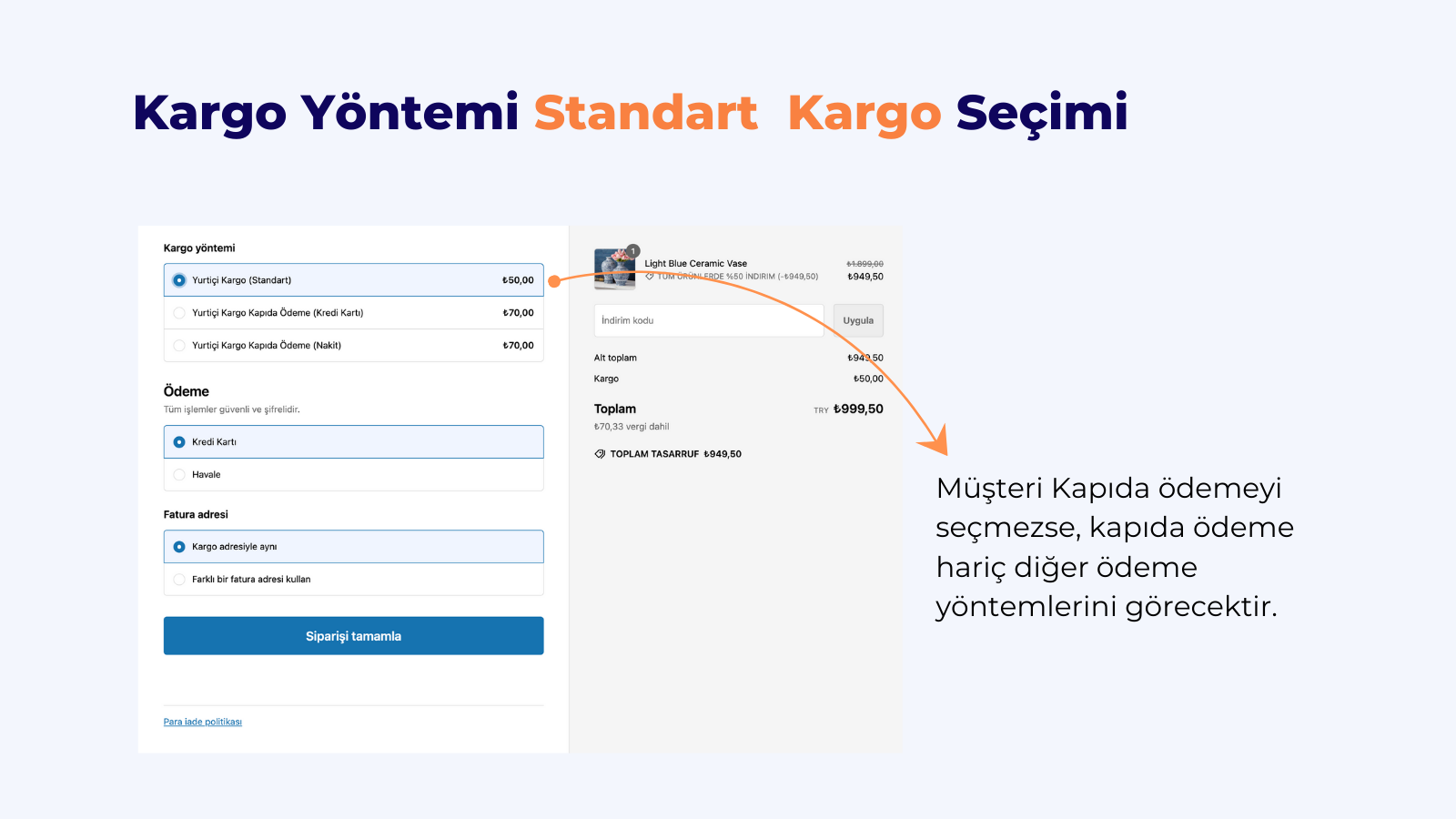 Ödeme & Kargo Gizleme