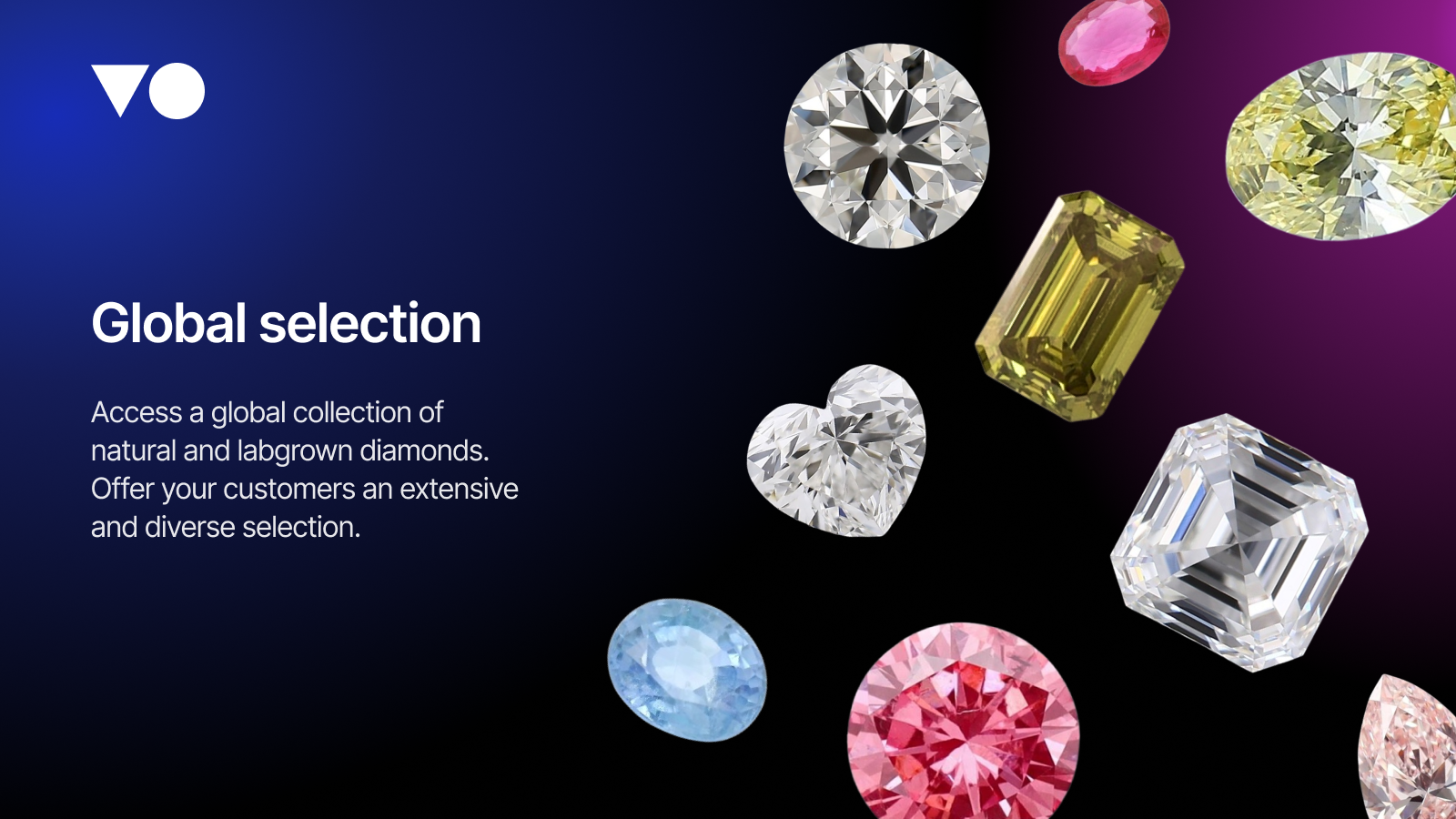 Global selection of diamonds and gemstones